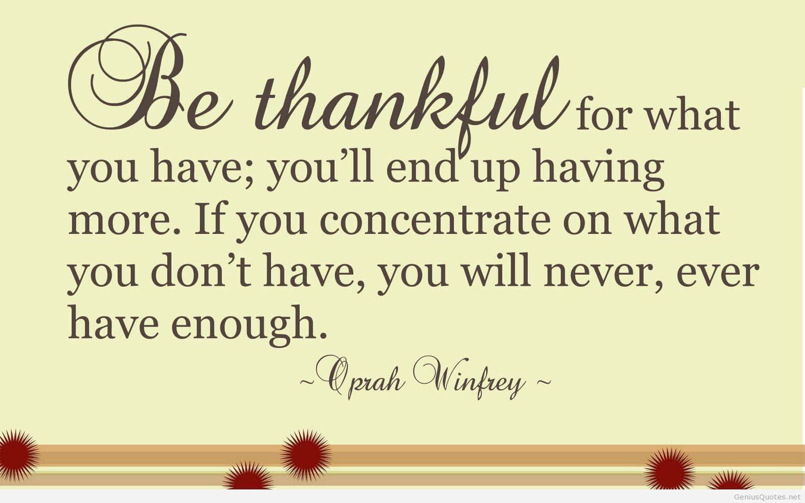 Oprah Winfrey On Being Thankful
