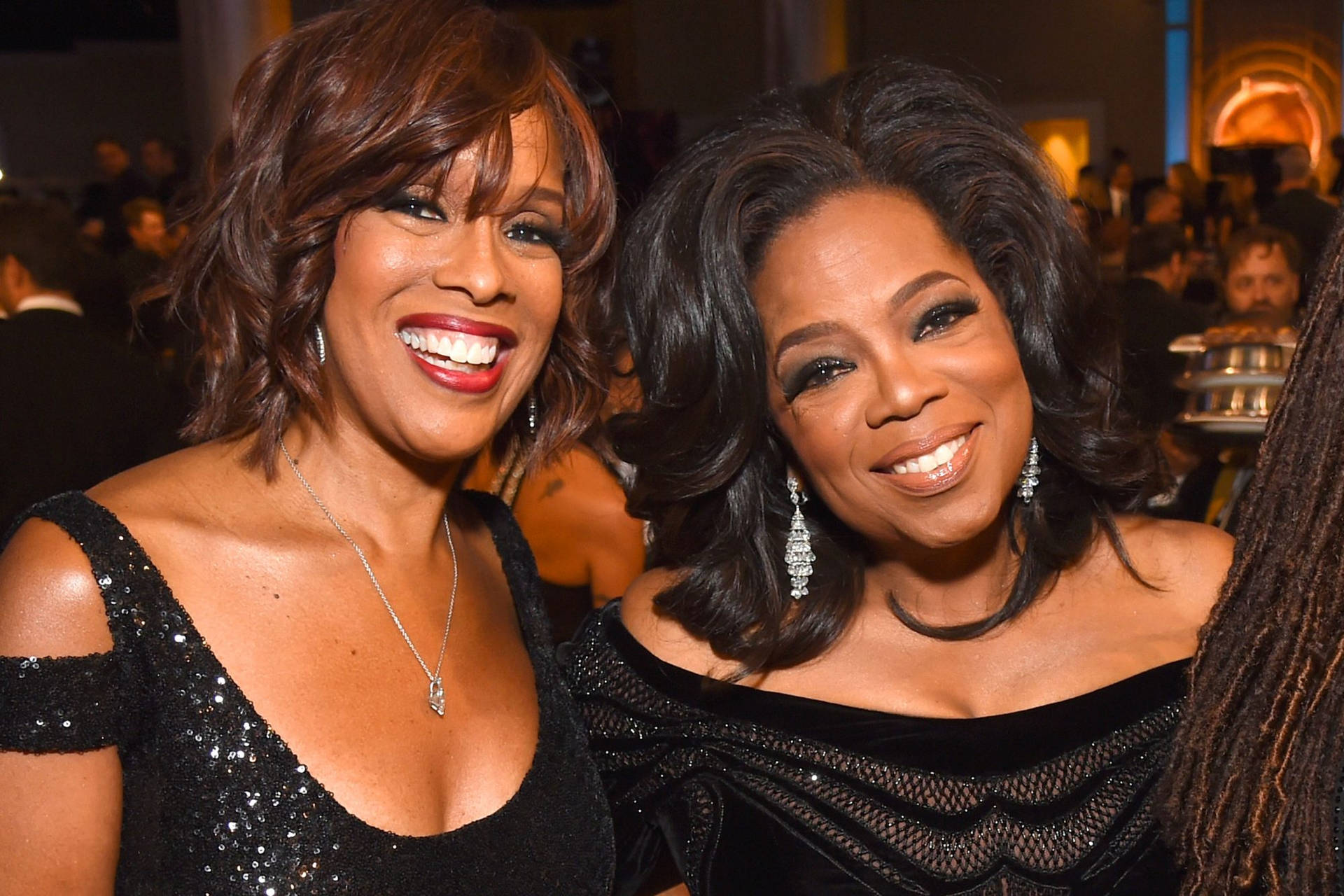 Oprah Winfrey With Her Friend Background