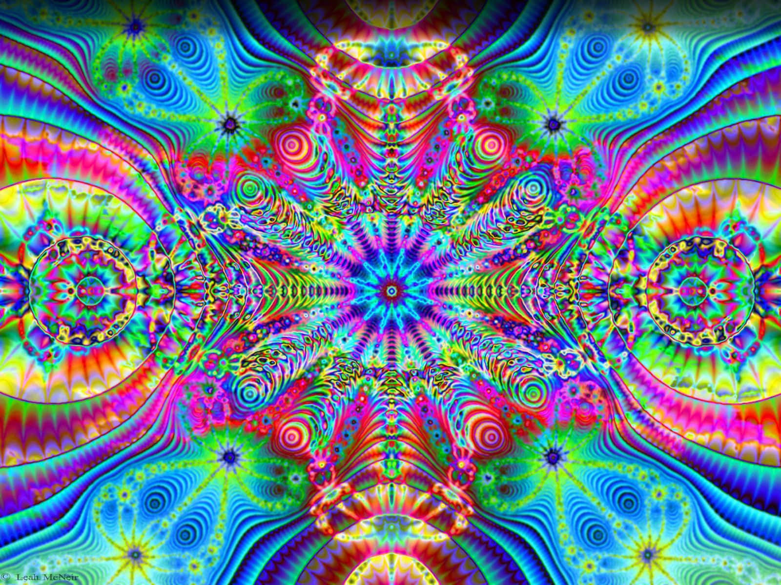 Optical Illusion Rainbow Fractals Background