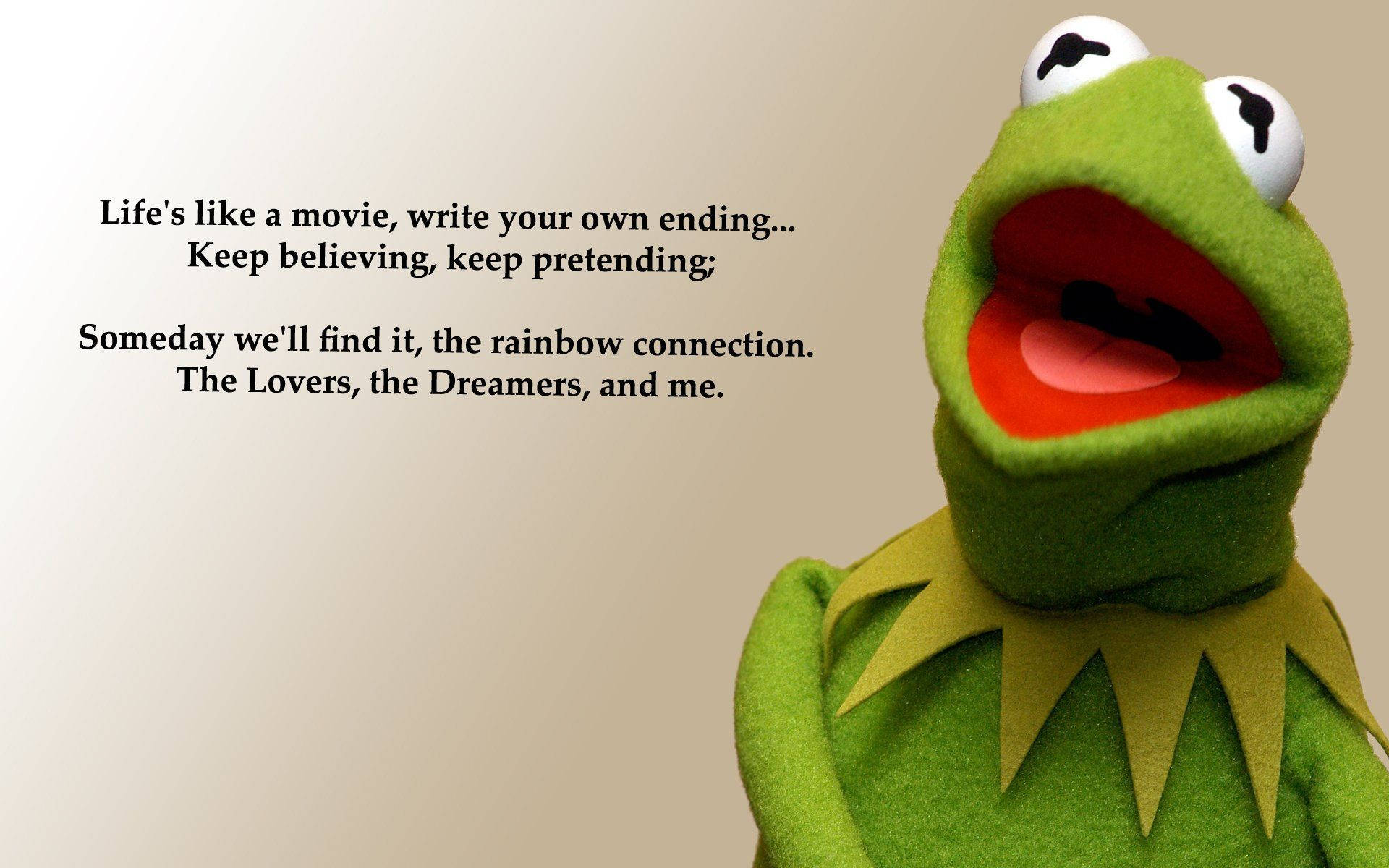 Optimistic Kermit The Frog Cultivating Positivity Background