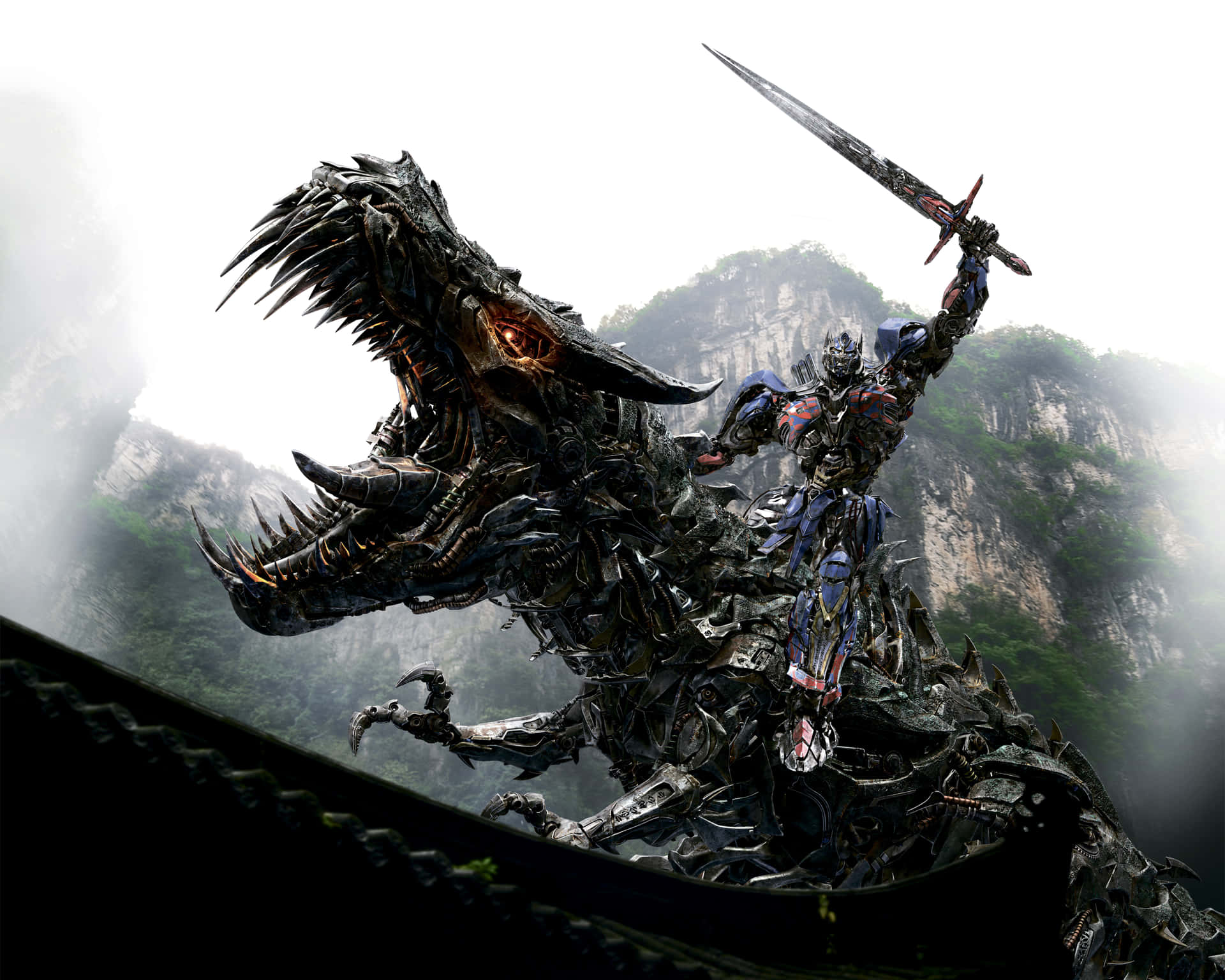 Optimus Prime 4k Riding Dinobot Background