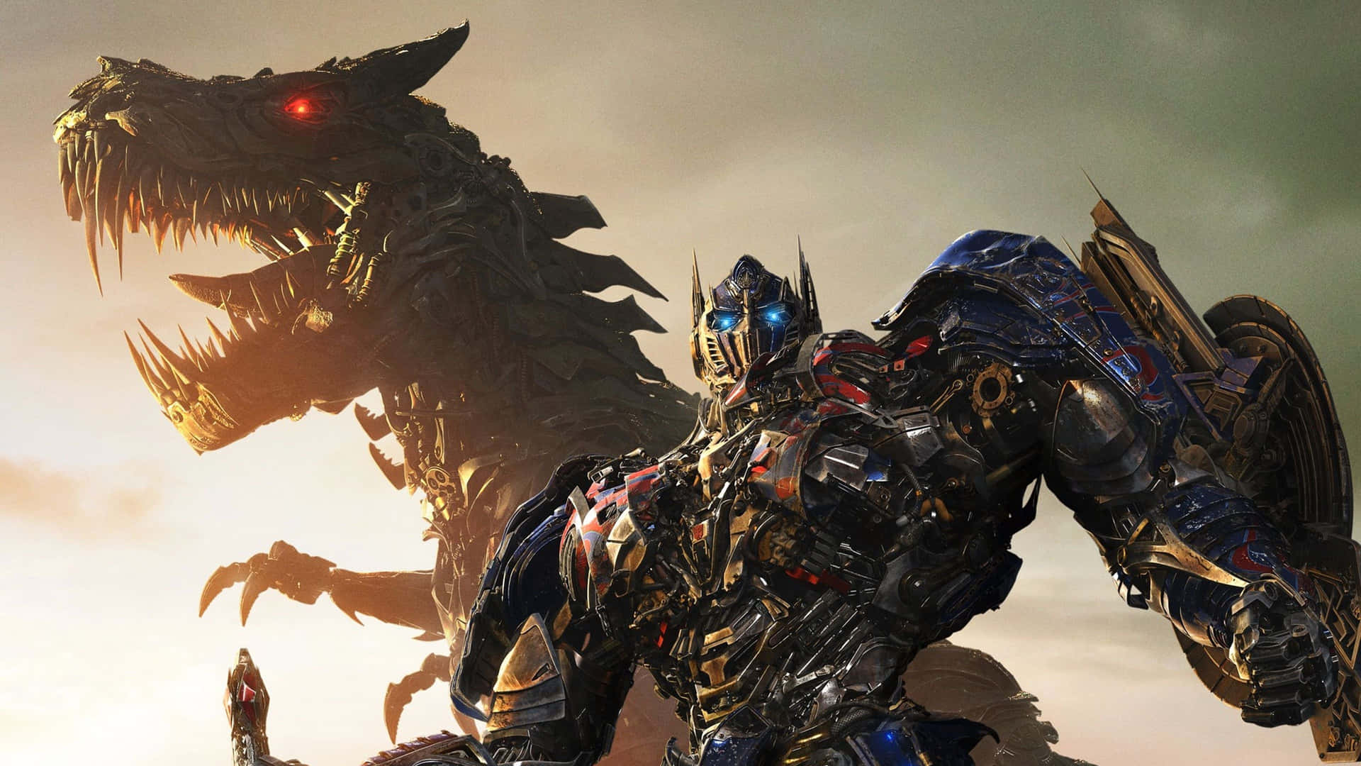 Optimus Prime 4k With Dinobots Background