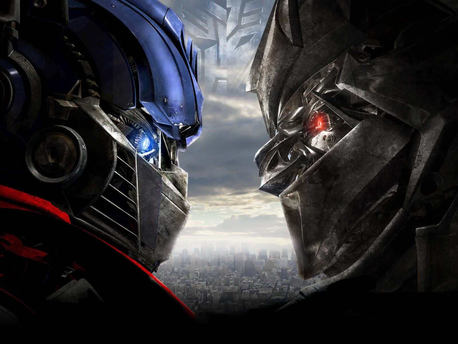 Optimus Prime Face To Face Megatron Background