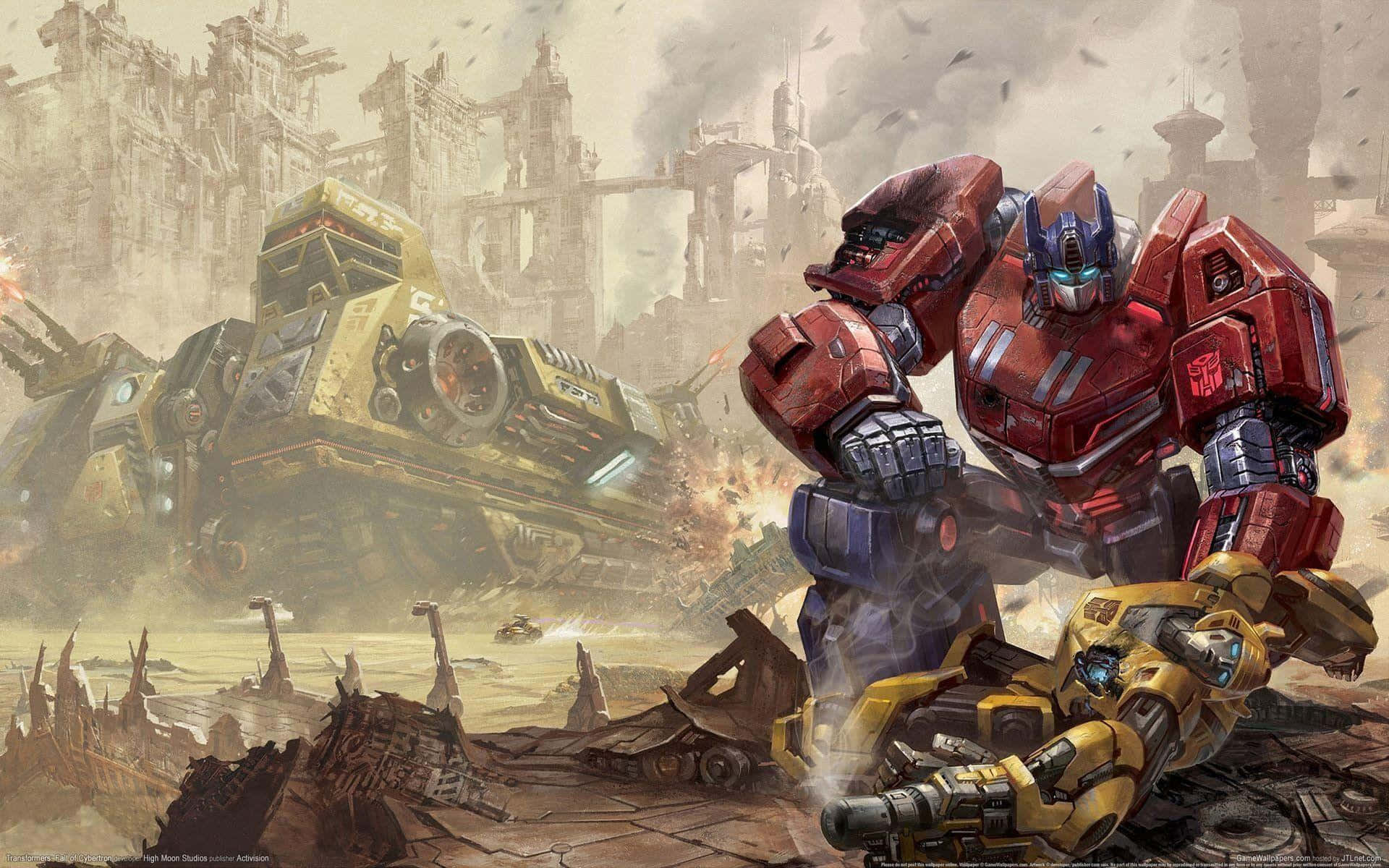 Optimus Prime Saving Transformers Bumblebee Background