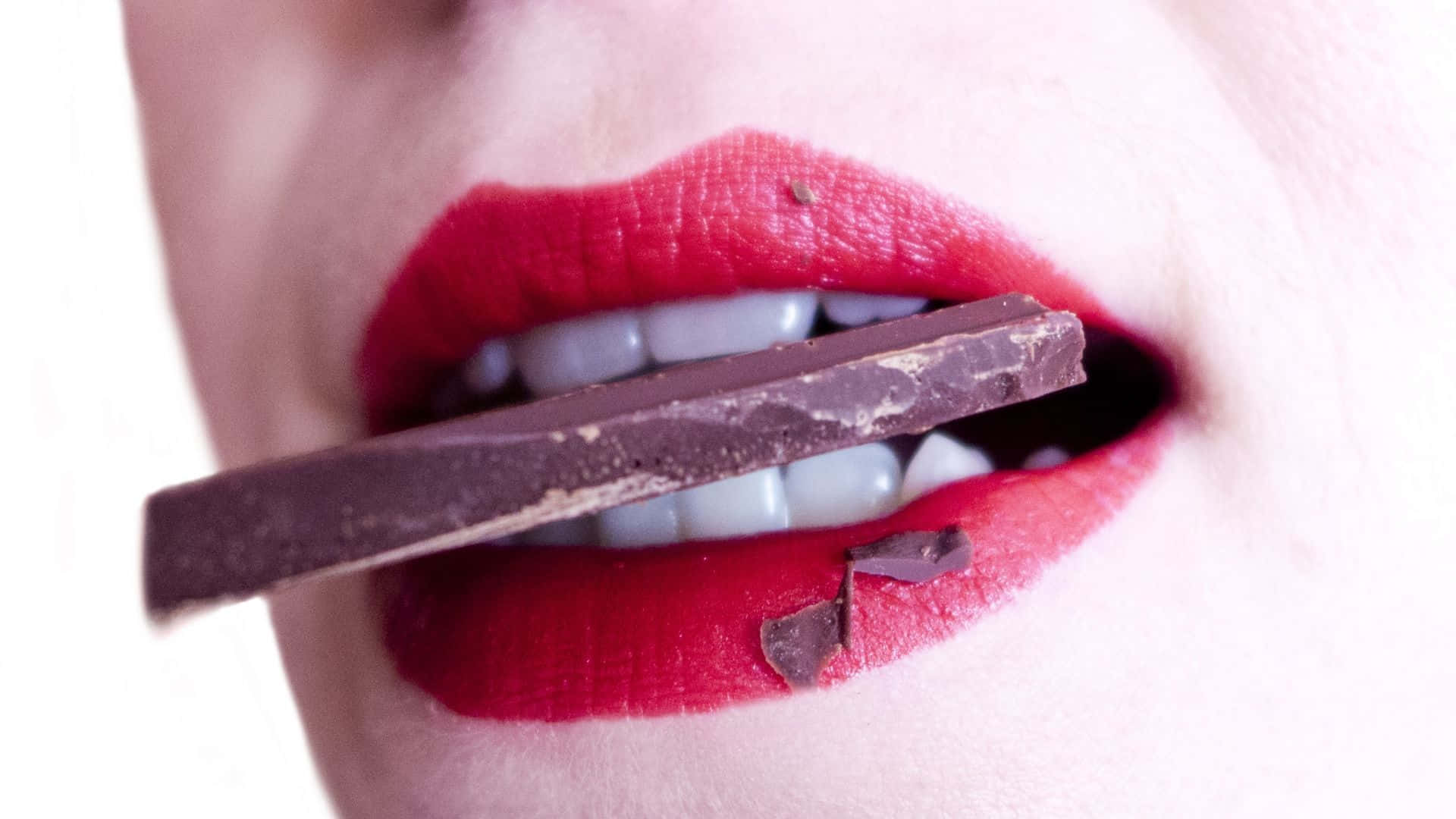 Oral Biting Chocolate Background