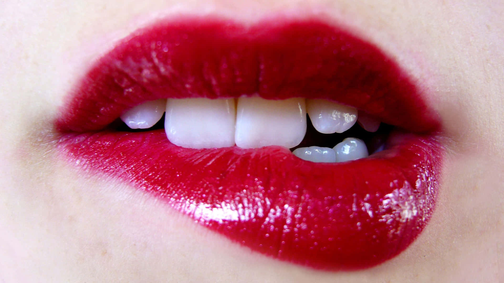 Oral Biting Red Lips Background
