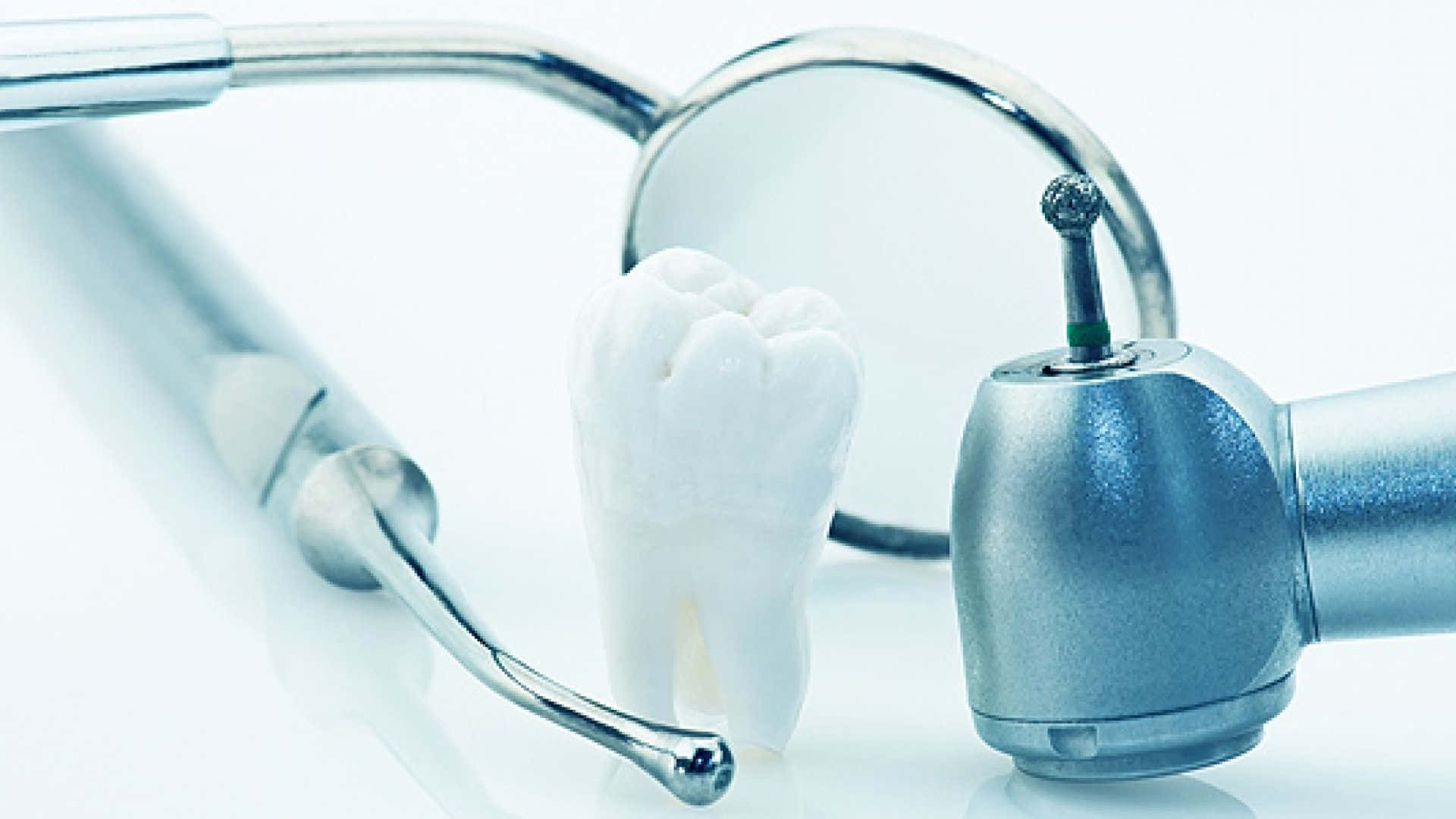 Oral Tools With Tooth Background