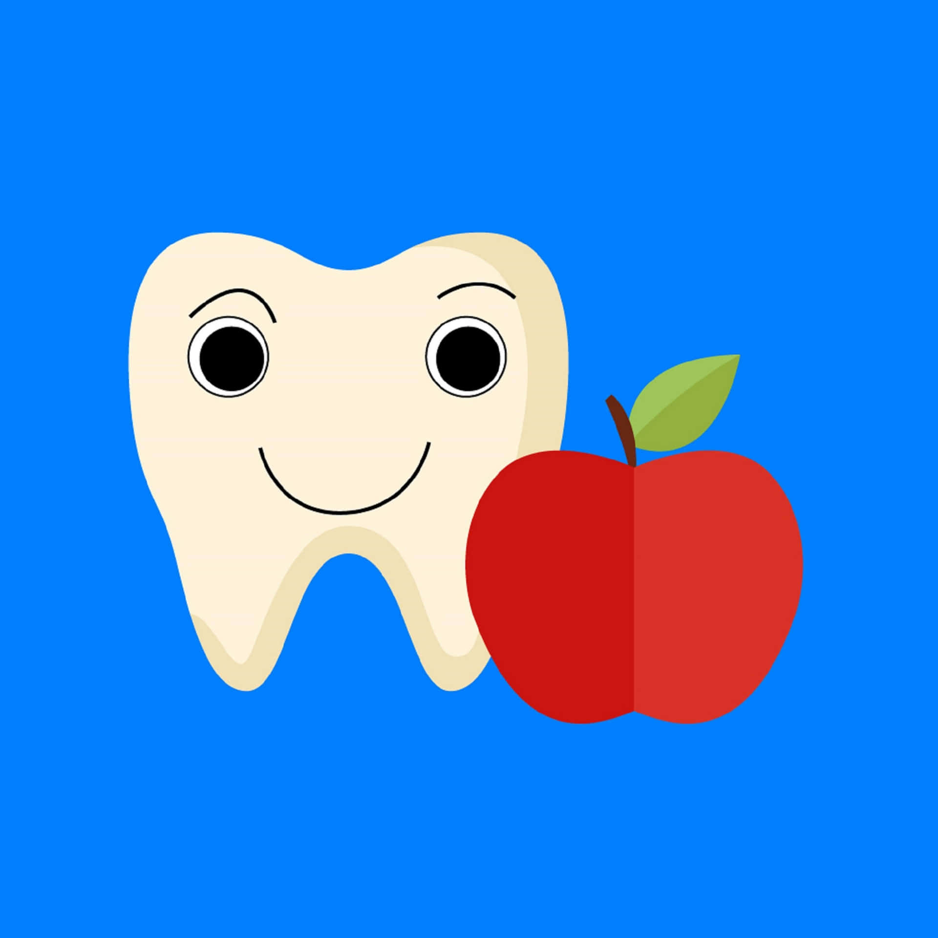 Oral Tooth With Apple Background