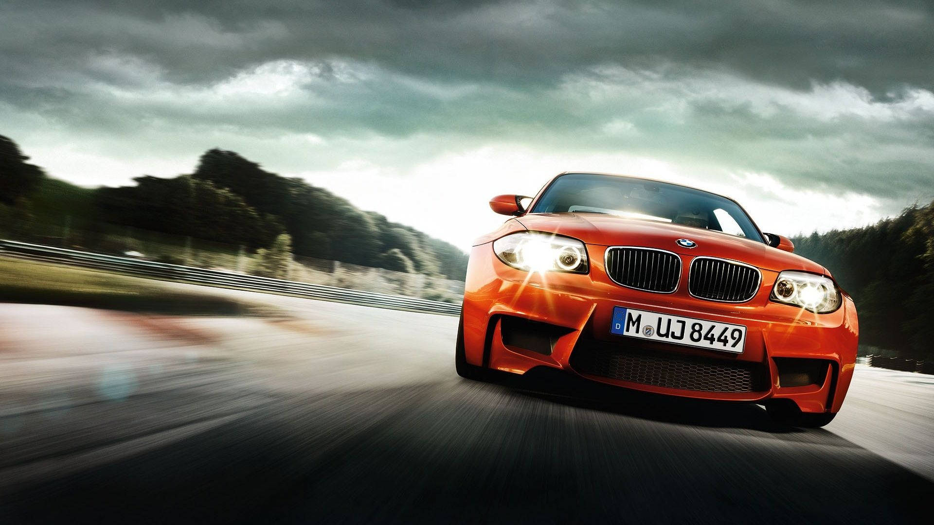 Orange 1m Coupe Full Hd Bmw Background