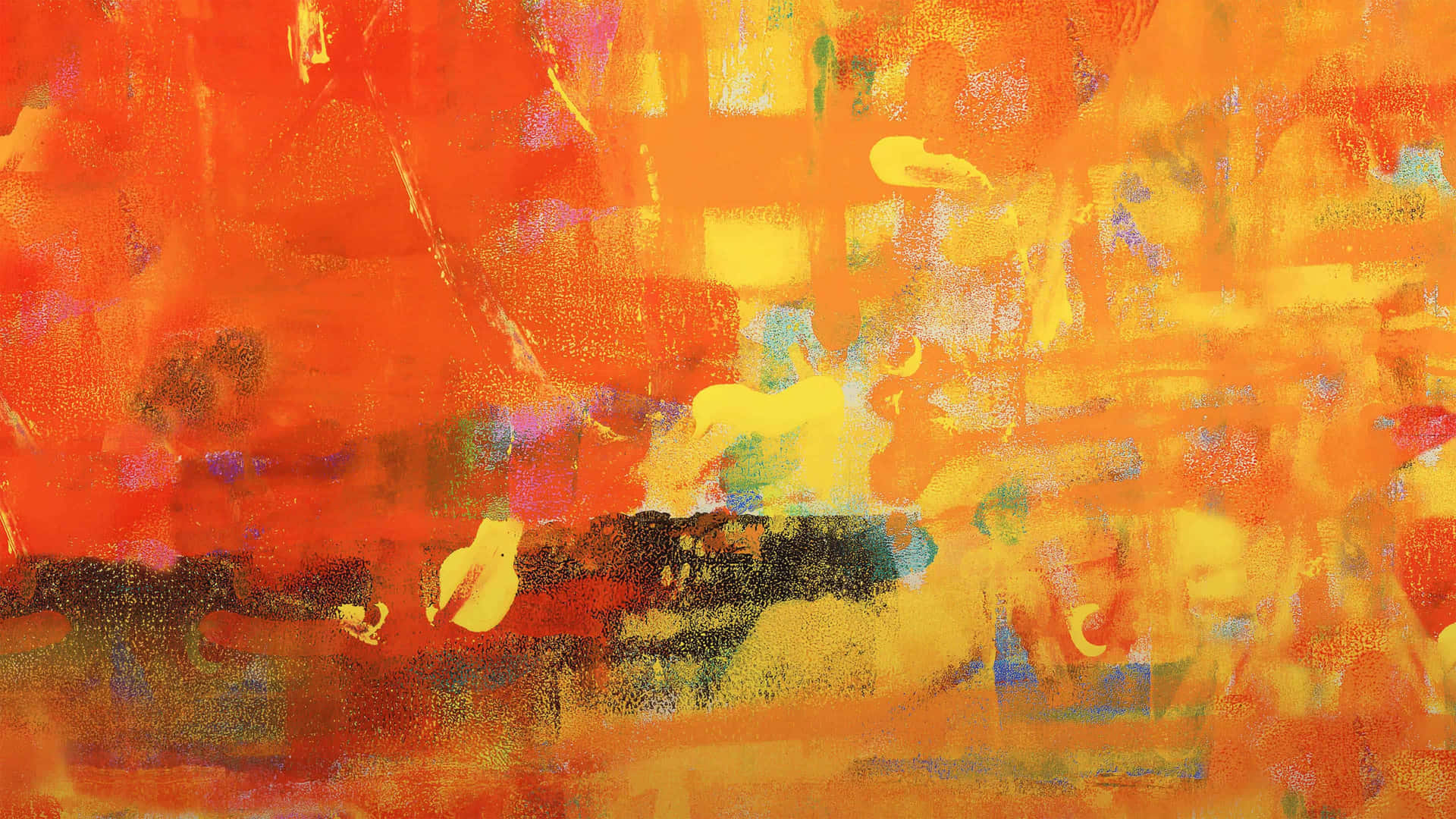 Orange Abstract 4k Painting
