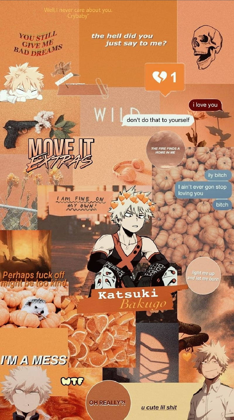 Orange Aesthetic My Hero Academia Bakugo With Quotes