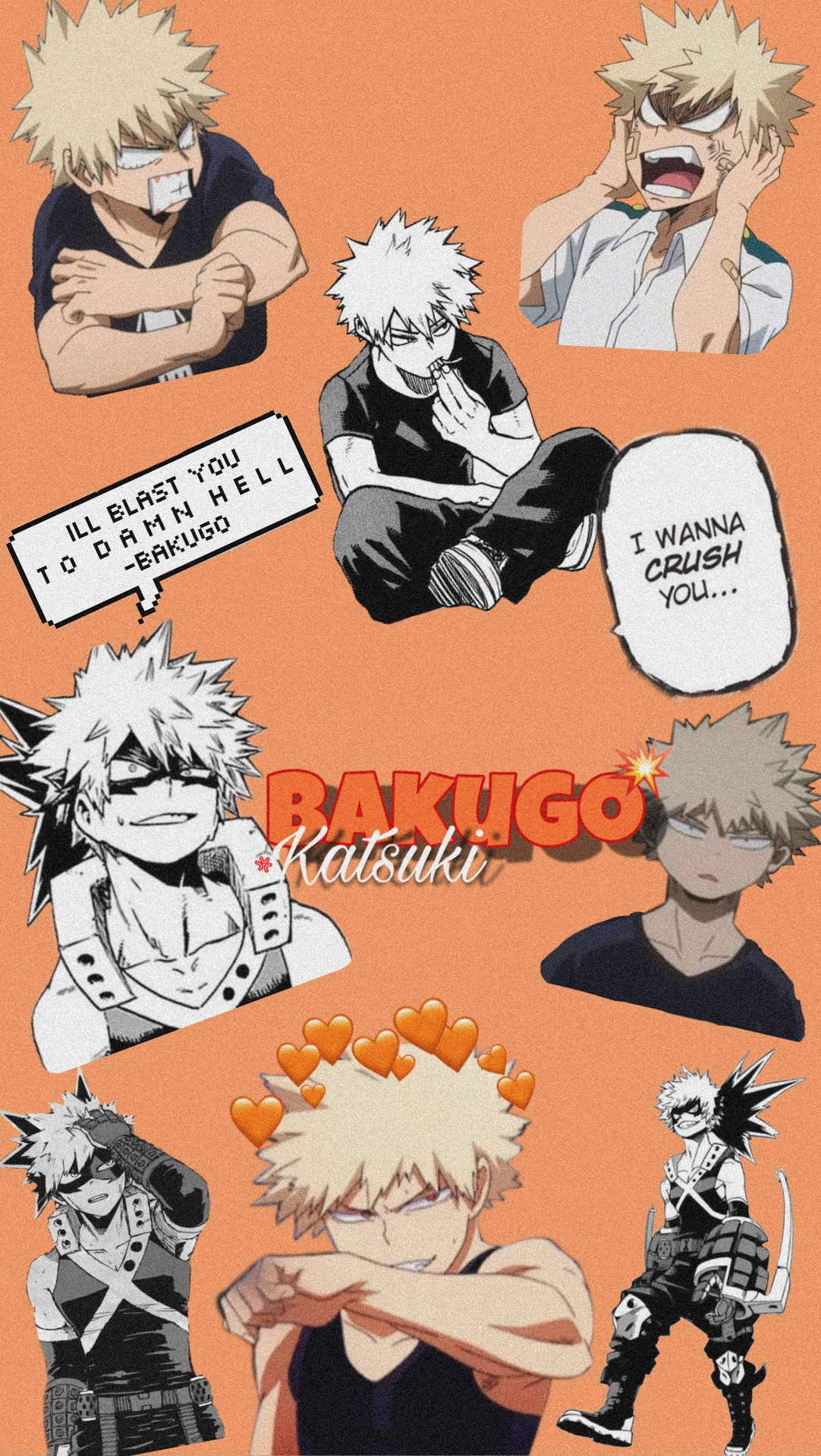 Orange Aesthetic My Hero Academia Katsuki Bakugo Lines