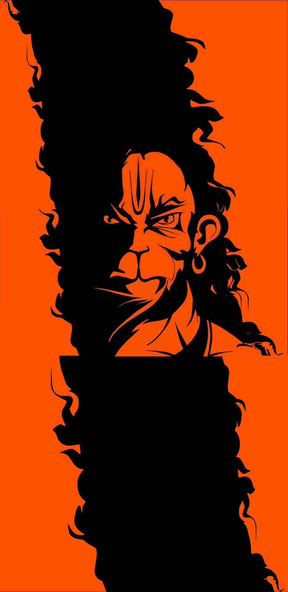 Orange And Black God Hanuman Background