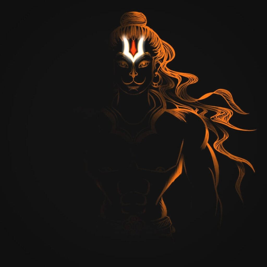 Orange And Black Hanuman Art Background