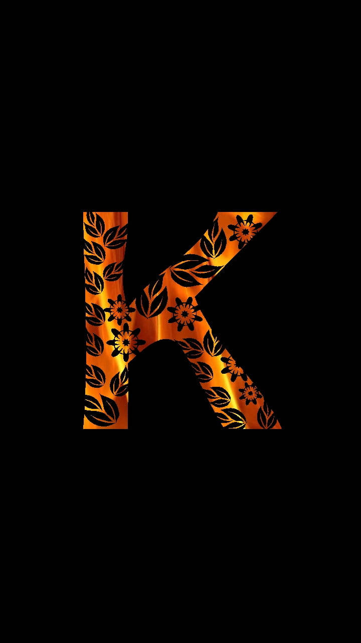 Orange And Black K Alphabet Background