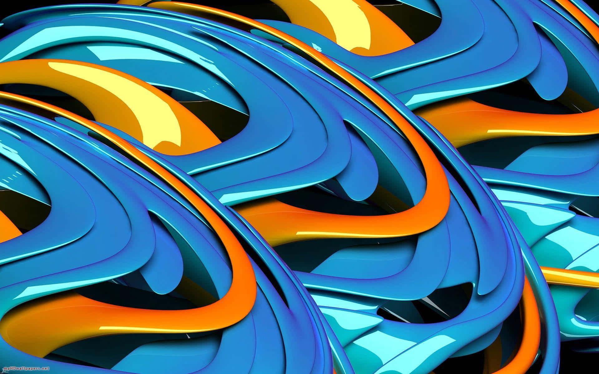 Orange And Blue Abstract Design Background