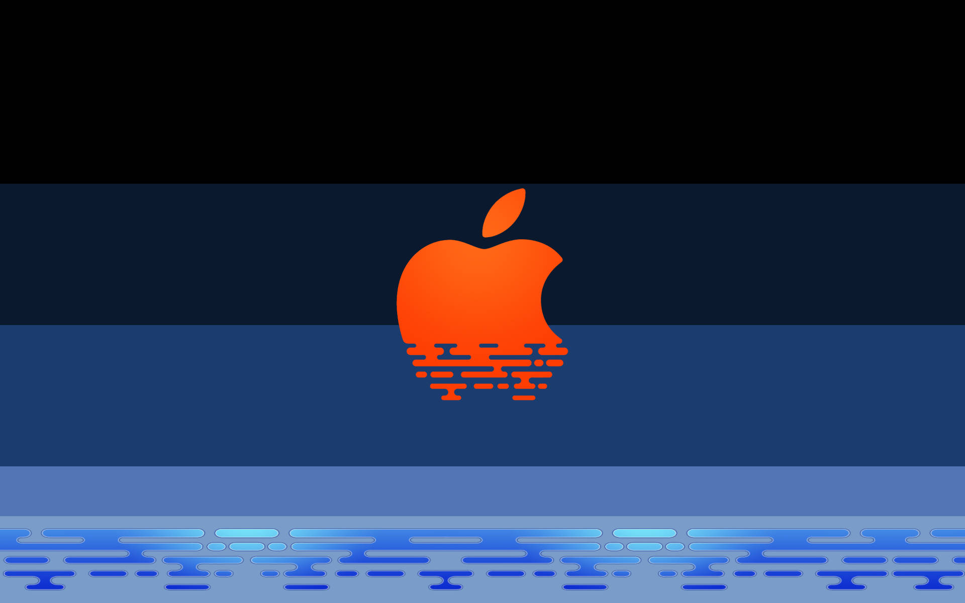 Orange And Blue Apple Logo Background