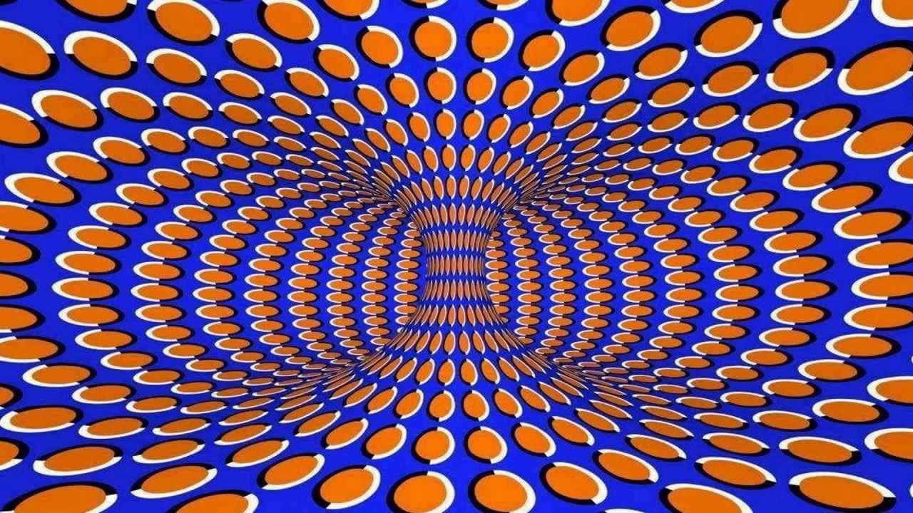 Orange And Blue Cool Optical Illusions Background