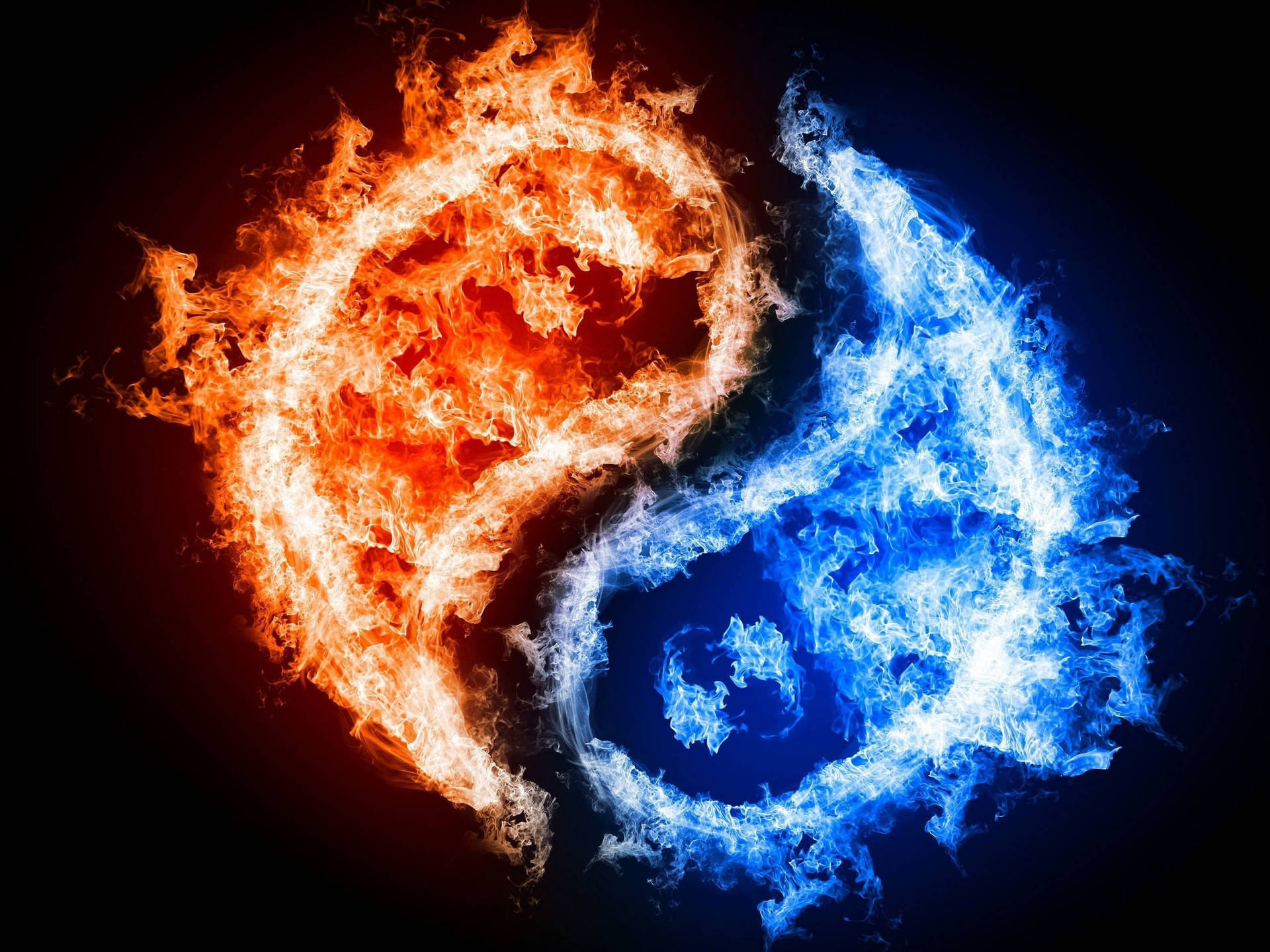 Orange And Blue Flames Symbol