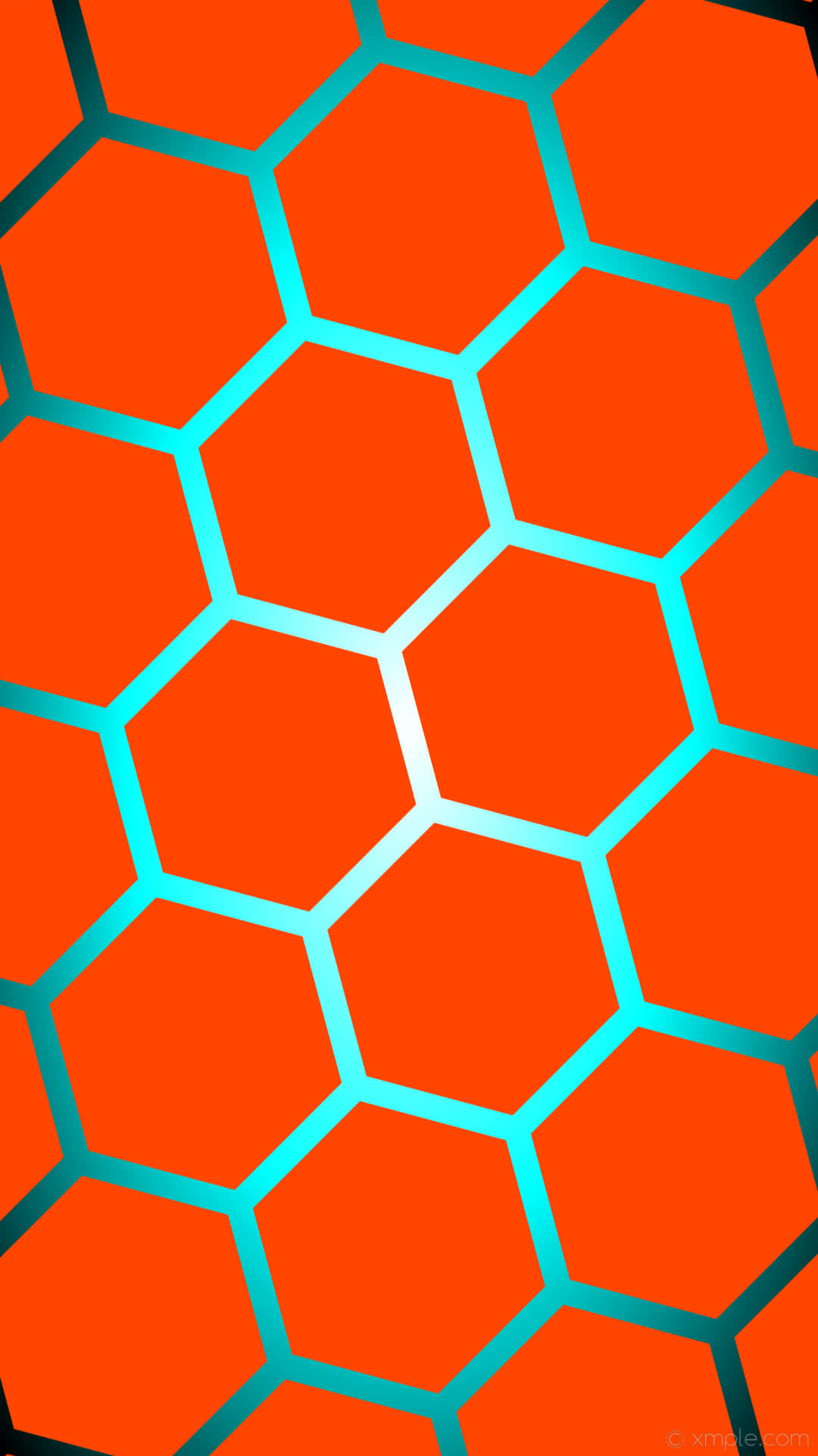 Orange And Blue Hexagonal Pattern Background