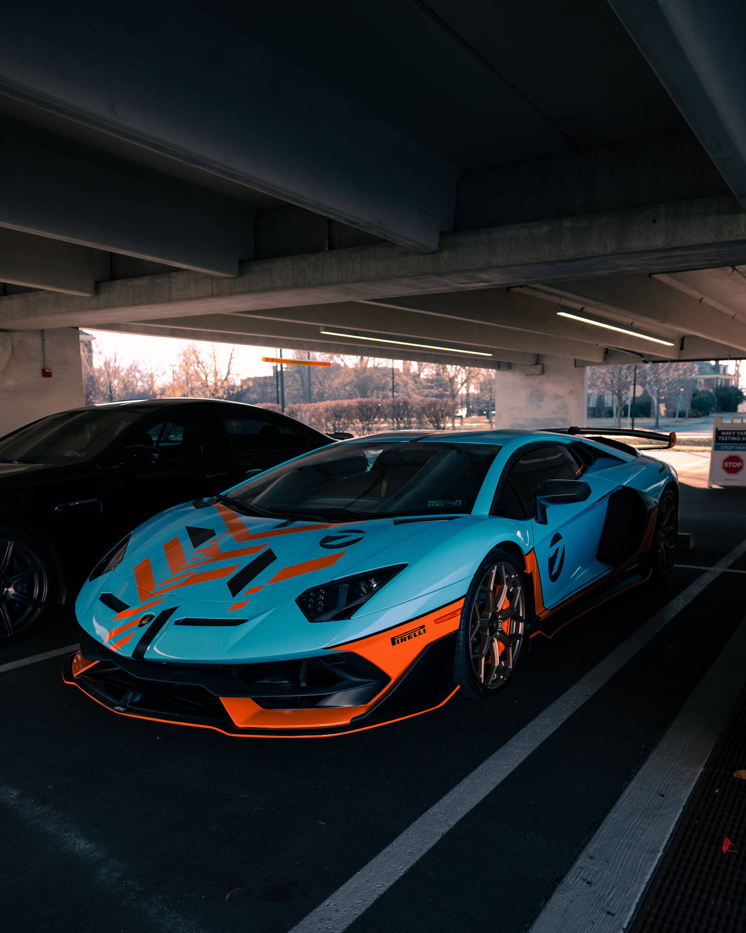 Orange And Blue Lamborghini Galaxy Background