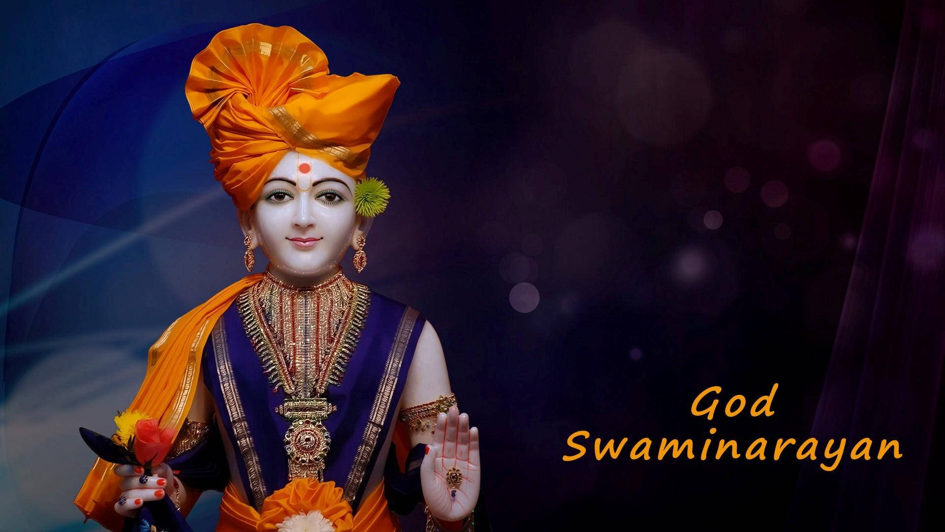 Orange And Blue Swaminarayan Background