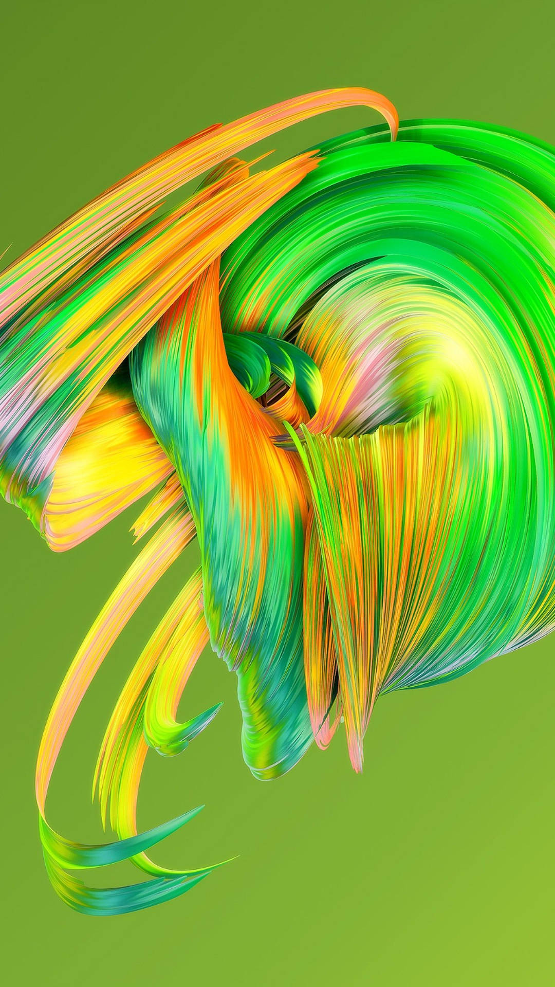 Orange And Light Green Abstract