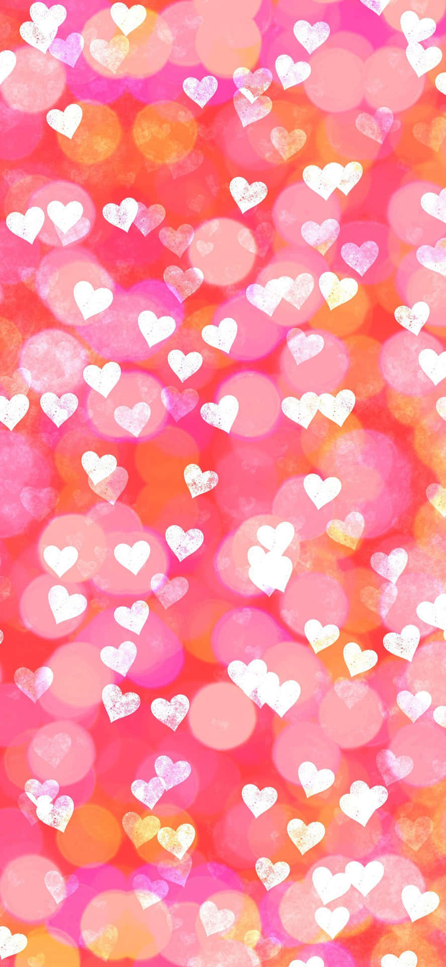 Orange And Pink Hearts Iphone Background