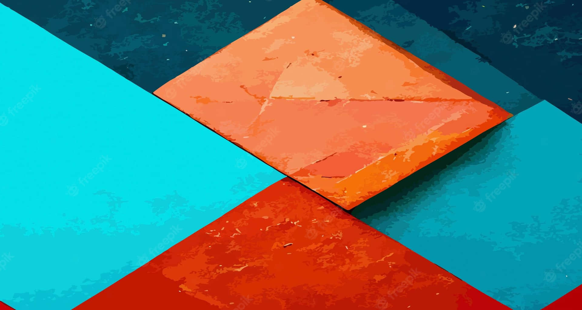 Orange And Teal Geometric Pattern Background