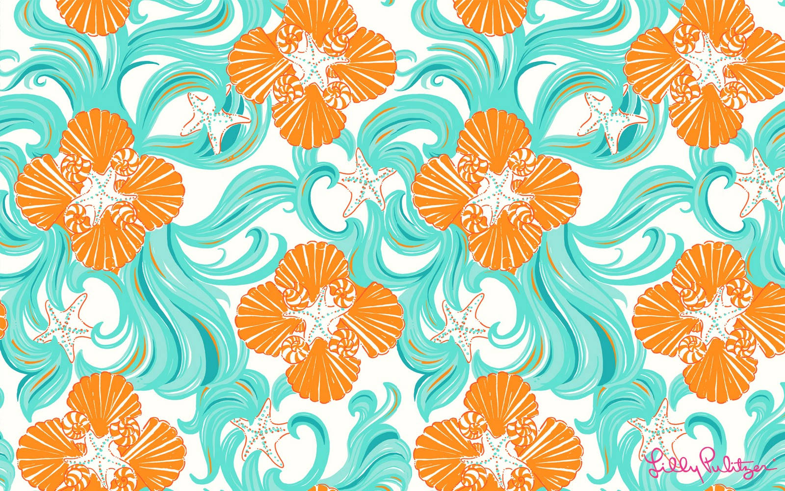 Orange And Teal Lilly Pulitzer Desktop Background