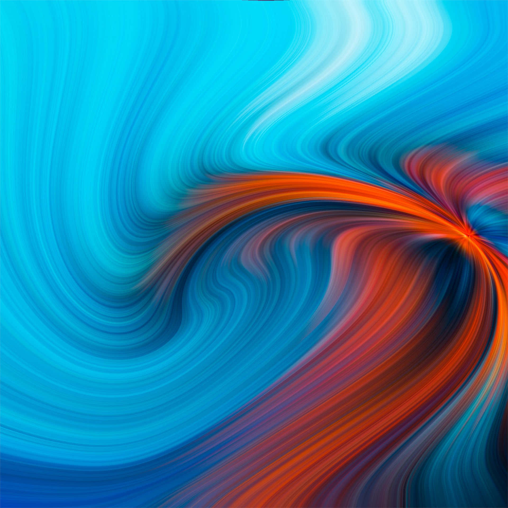 Orange And Teal Marble Swirl Background