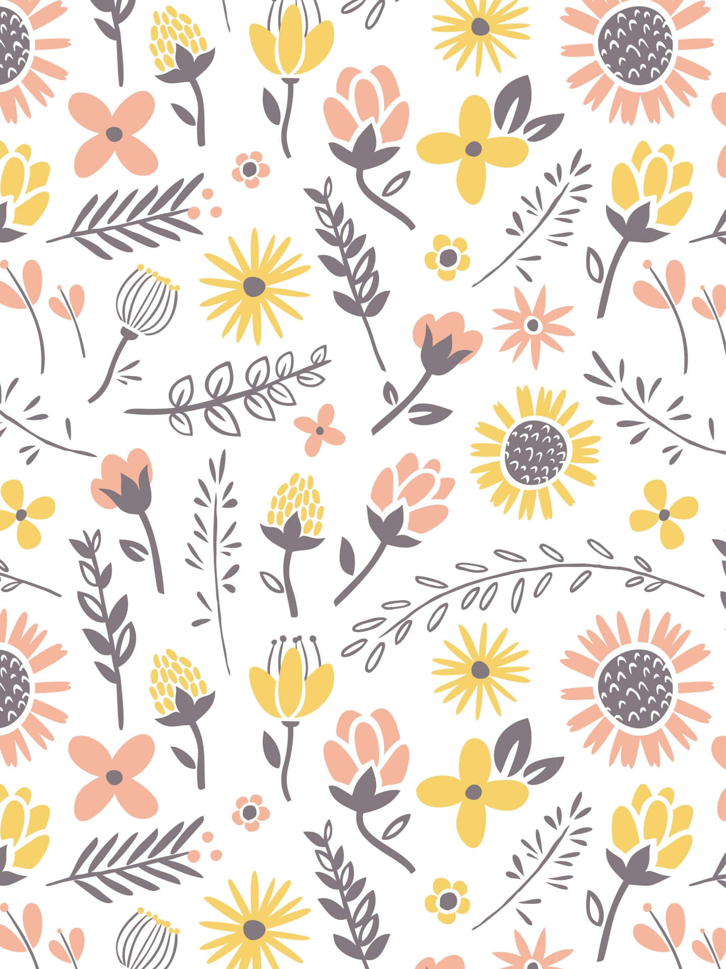 Orange And Yellow Cute Floral Pattern