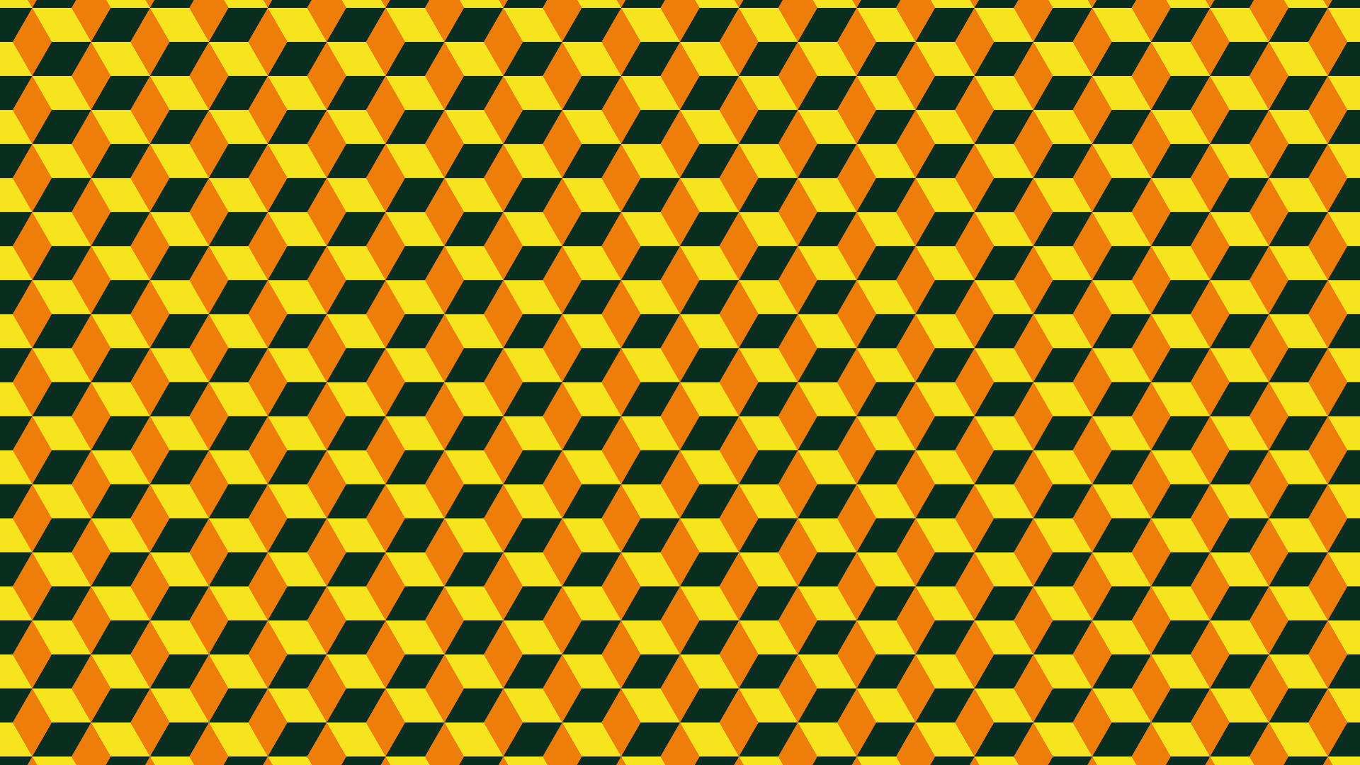 Orange And Yellow Geometric Cube Pattern