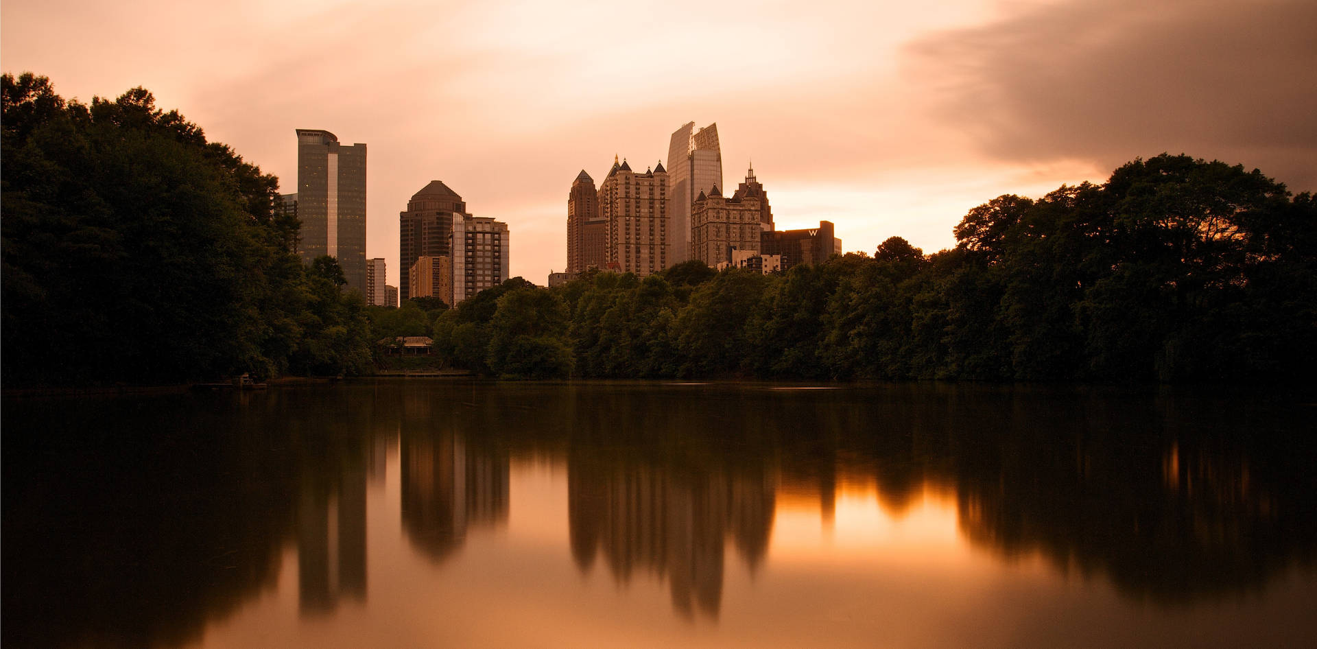 Orange Atlanta Skyline Background