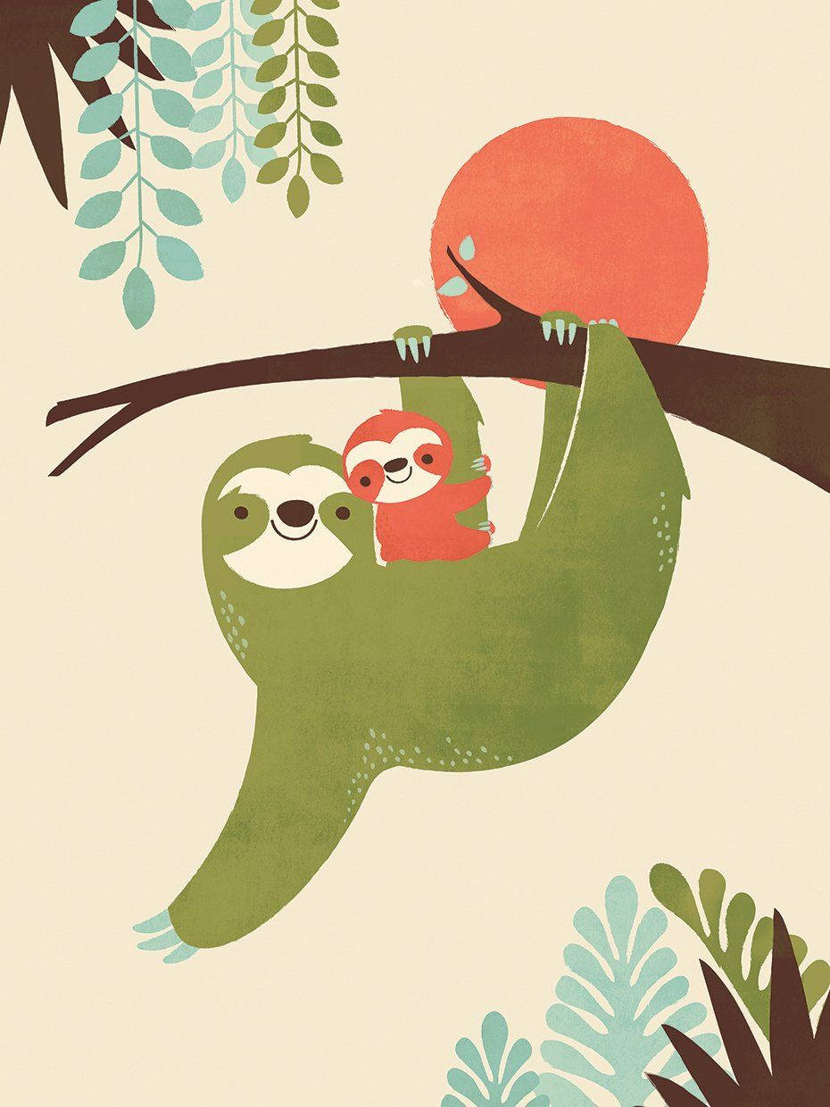 Orange Baby Sloth Background