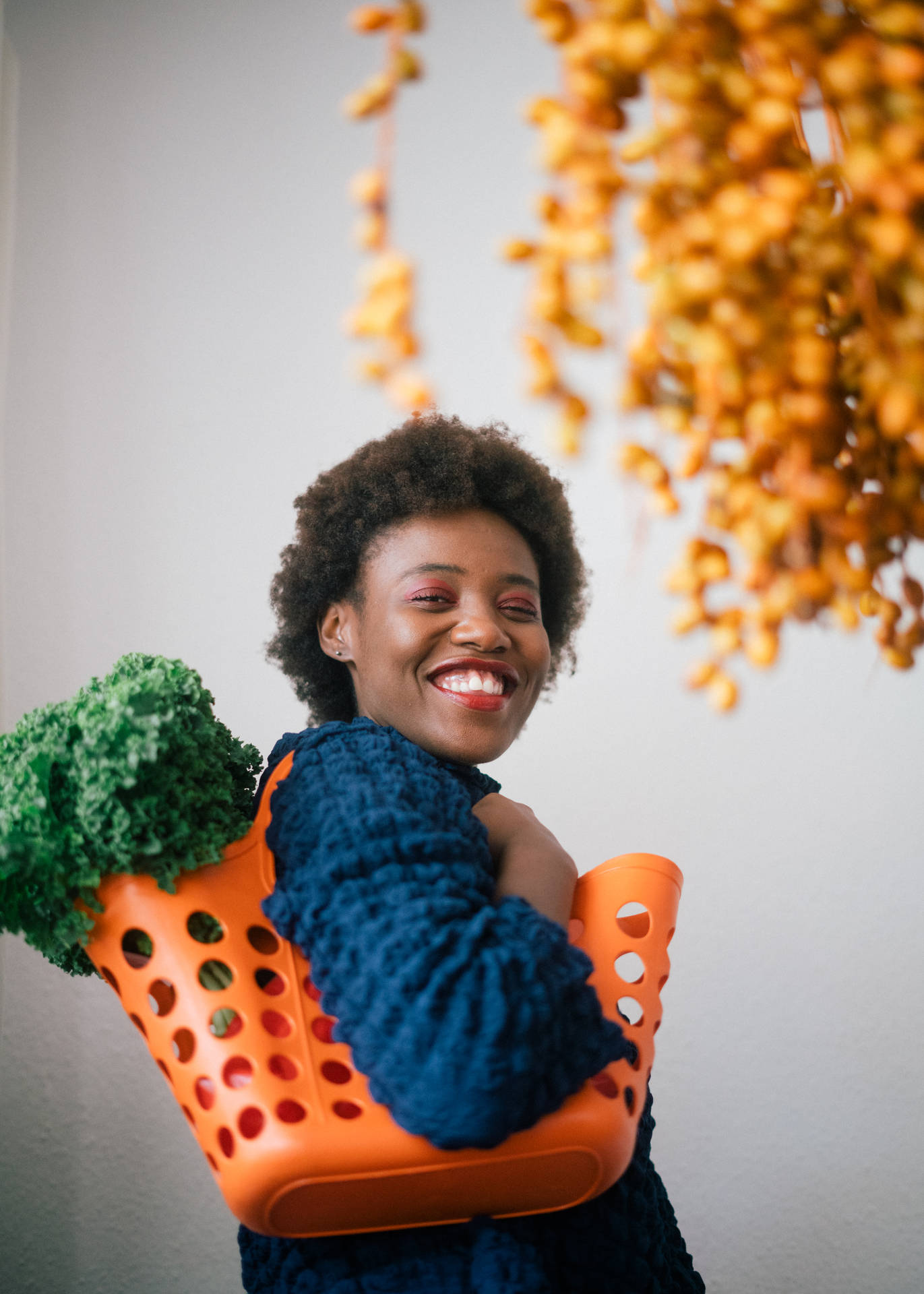 Orange Basket Lettuce Background