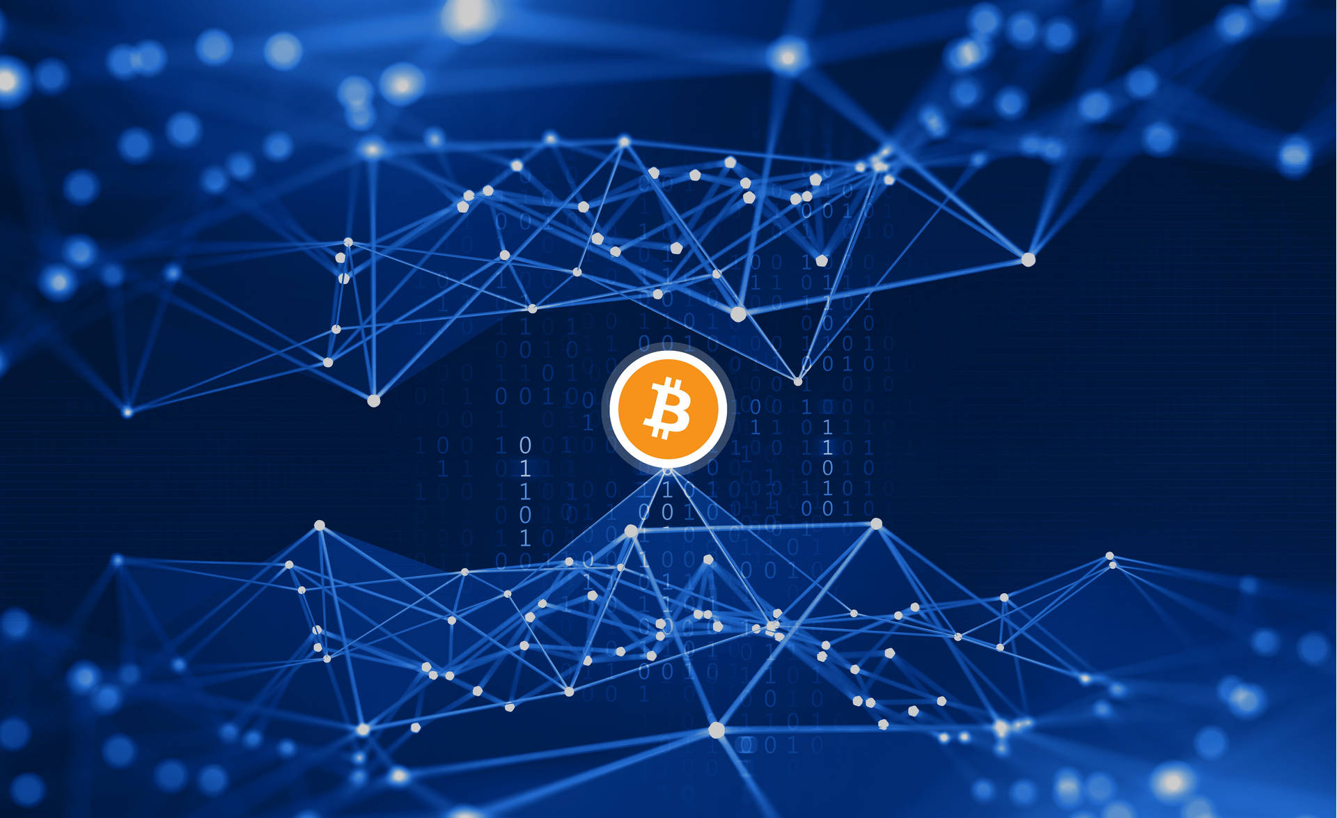 Orange Bitcoin Logo For Blue Crypto