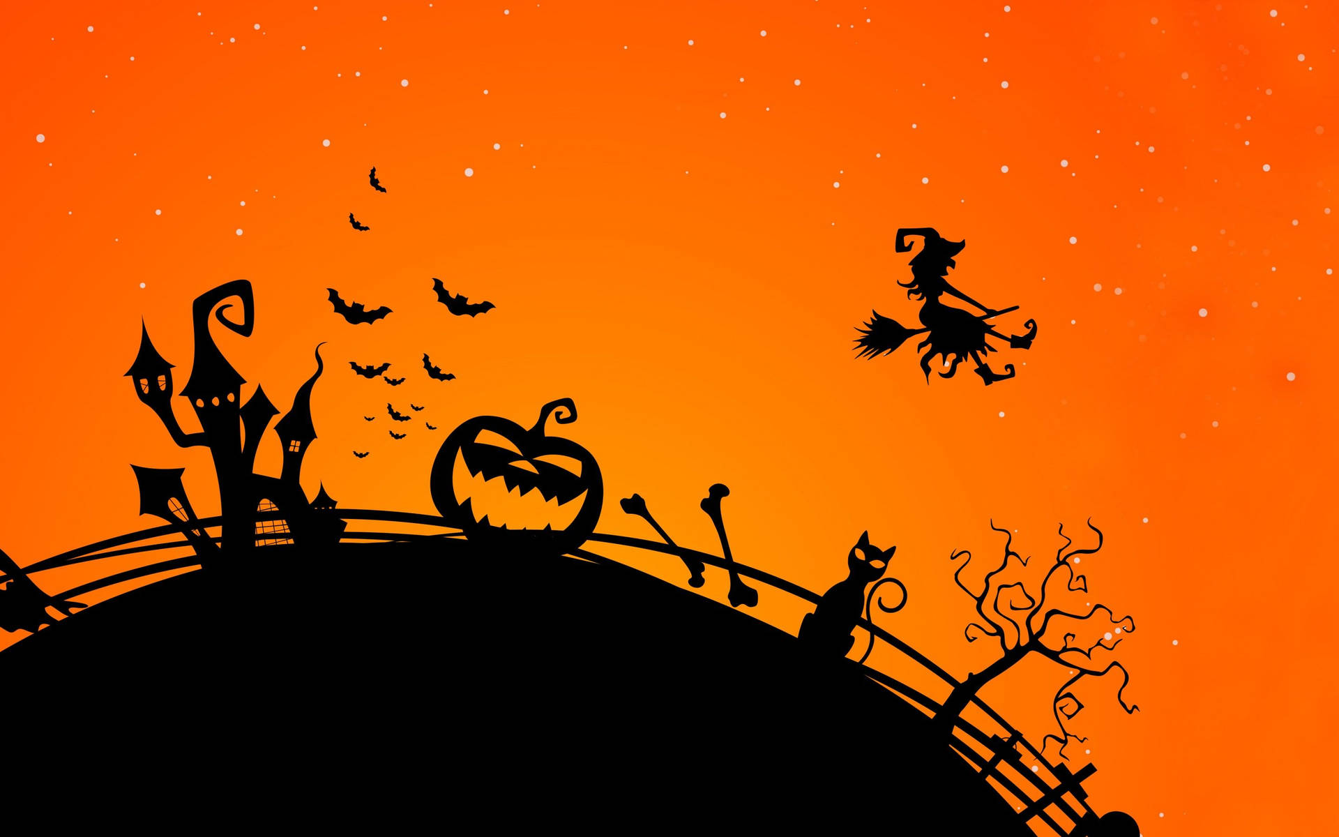 Orange Black Halloween Art Background