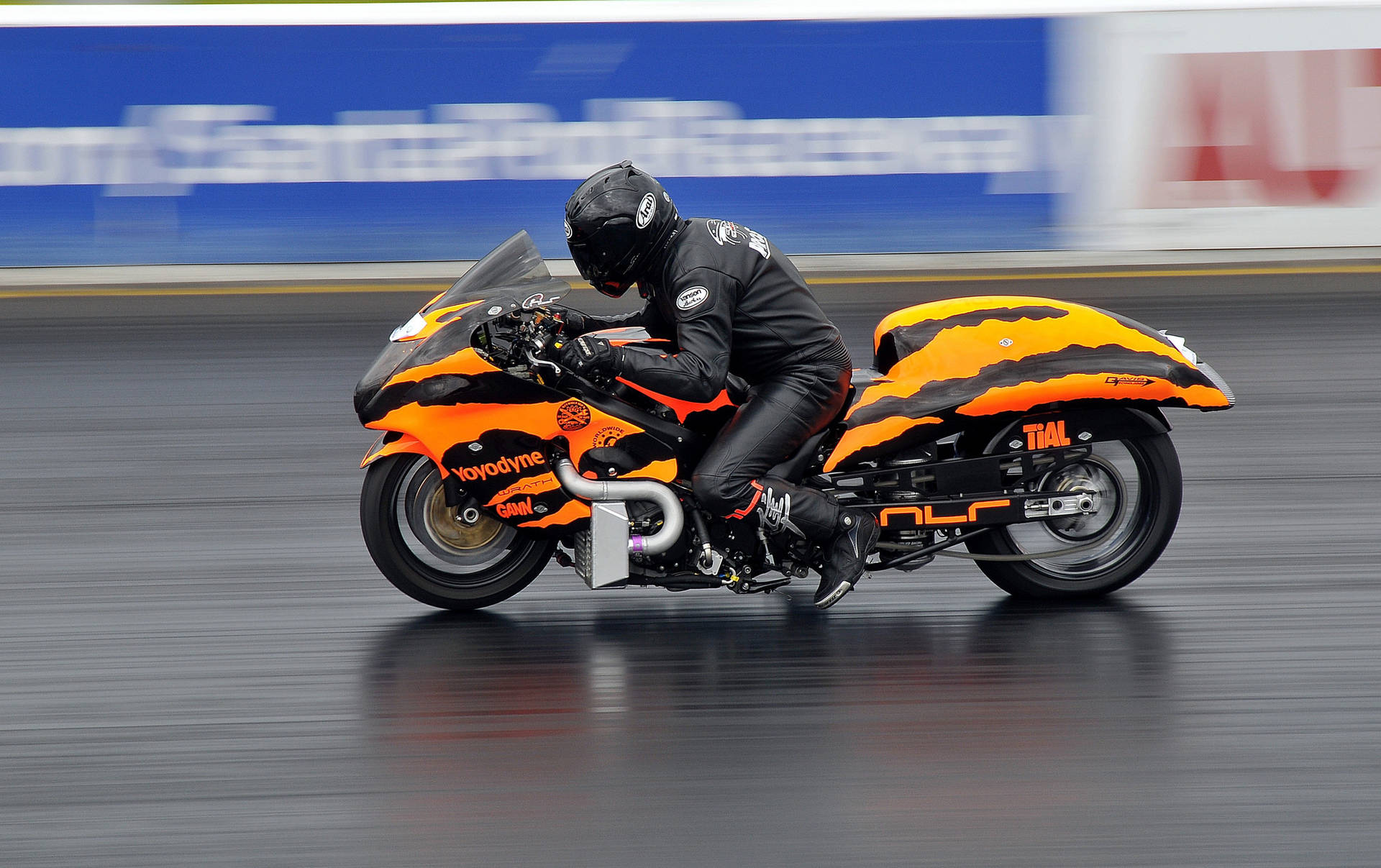 Orange Black Racing Motorcycle Background