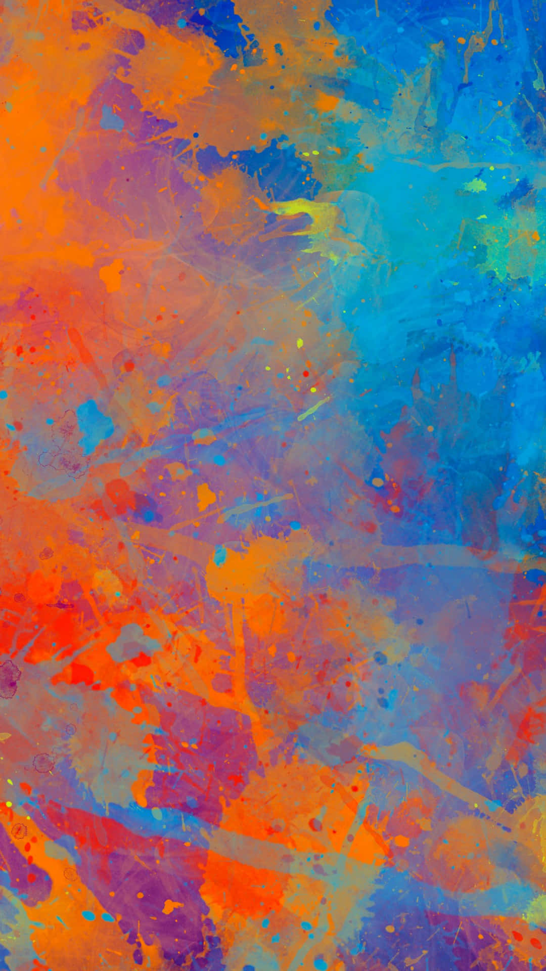 Orange Blue Paint Splash Background