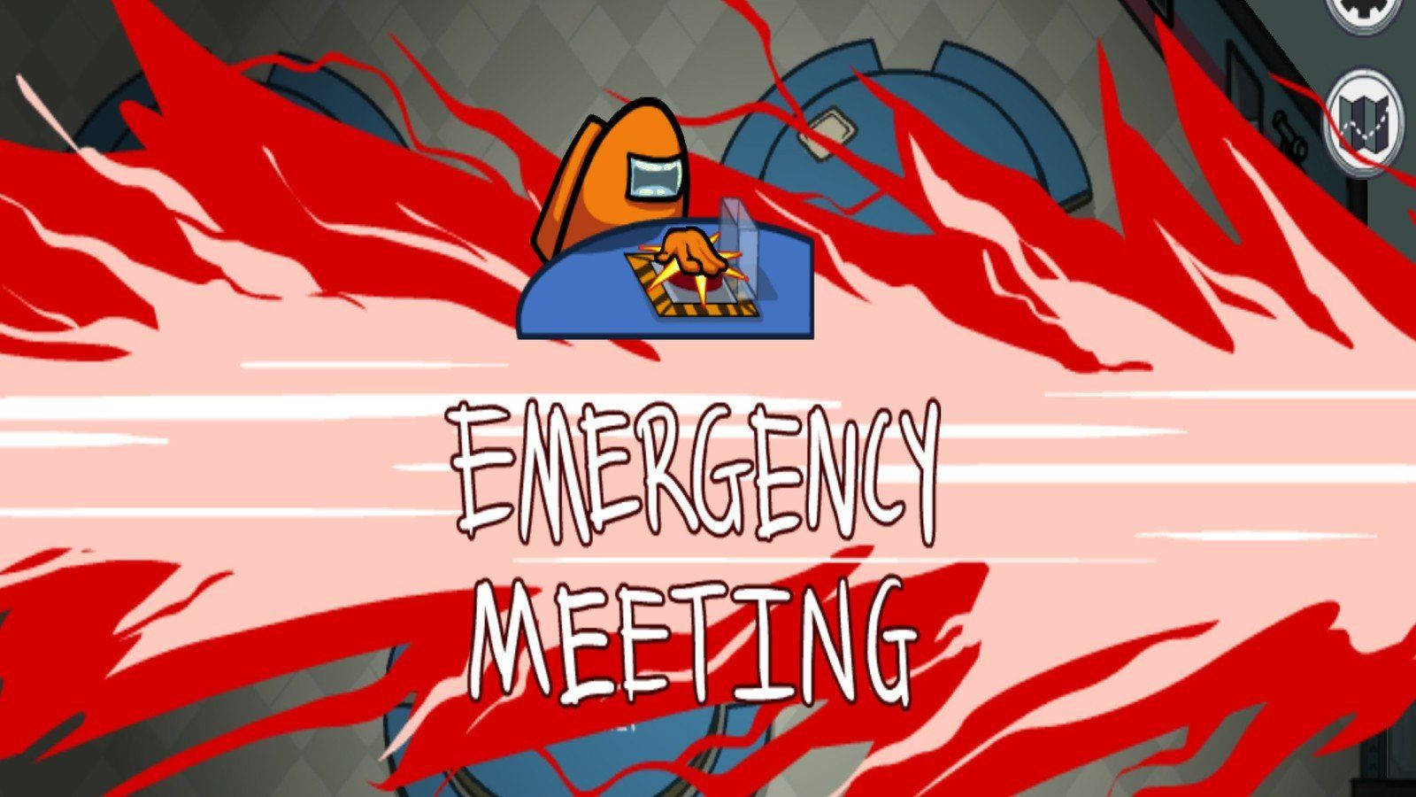 Orange Calling An Emergency Meeting Among Us Imposter Background