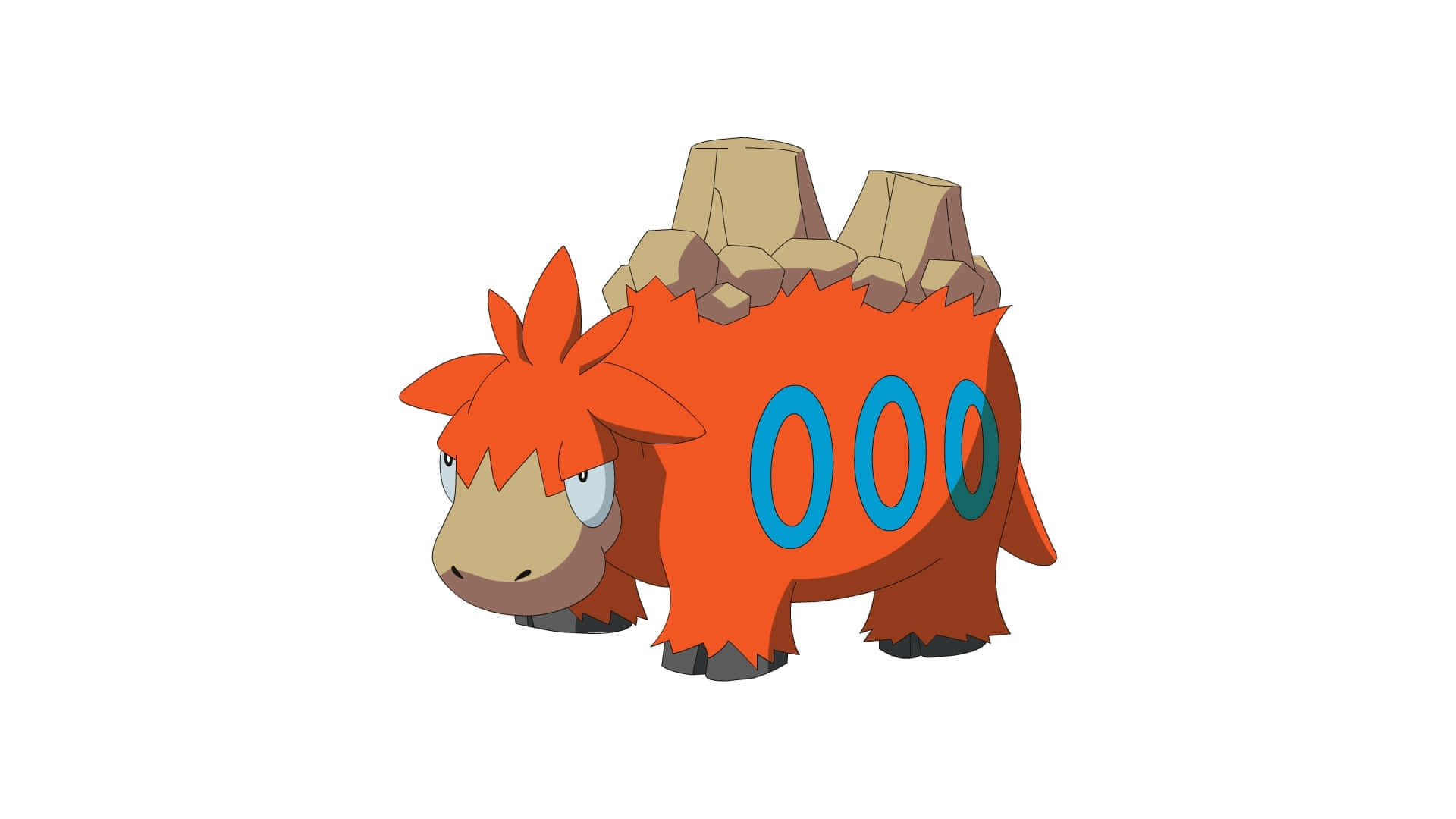 Orange Camerupt Pokemon On White Background Background
