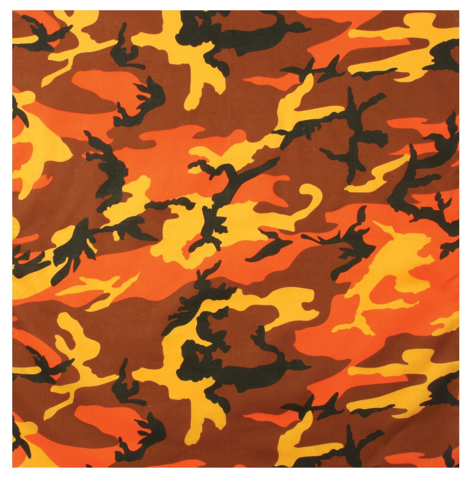 Orange Camouflage Fabric Background