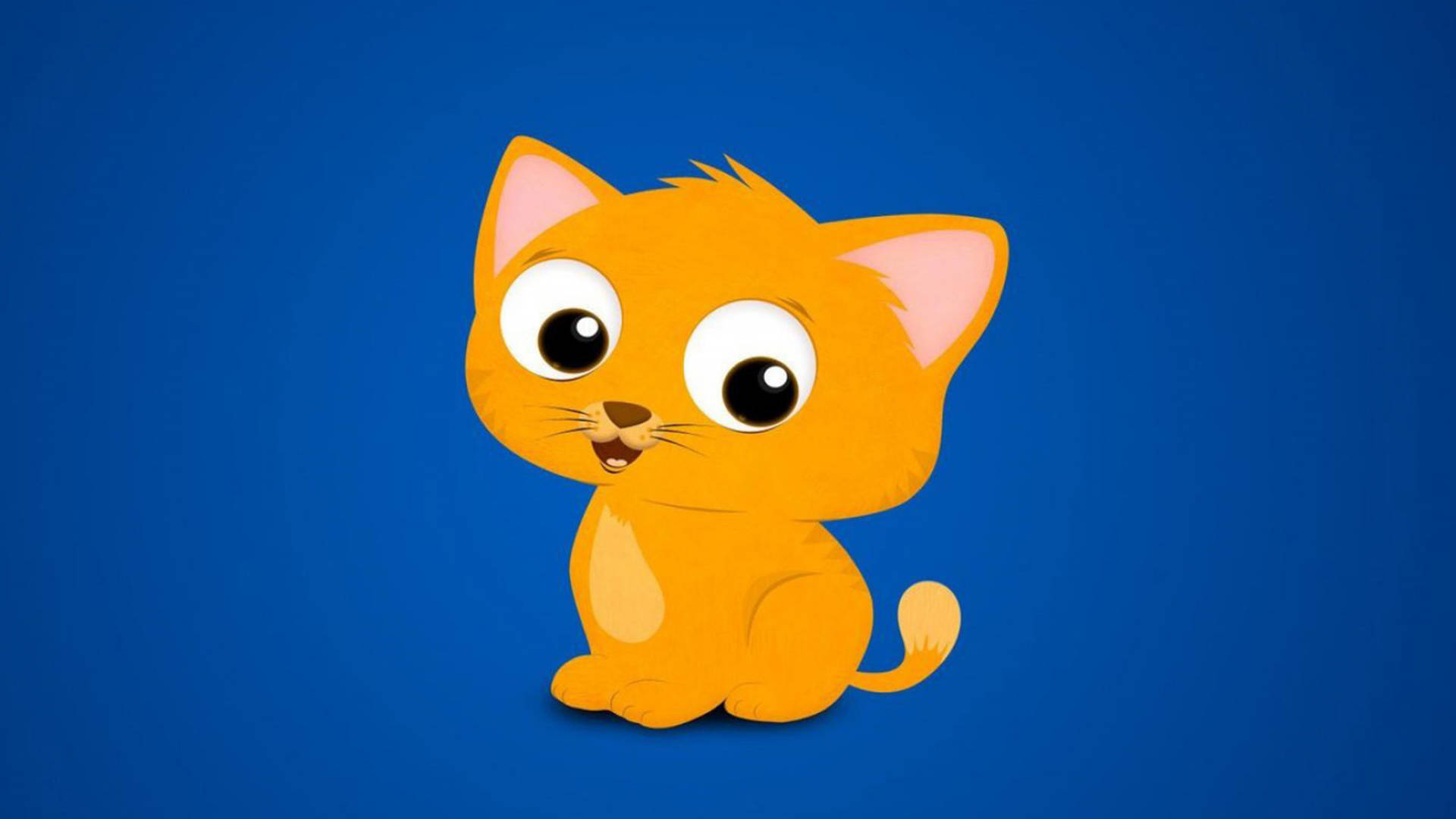 Orange Cartoon Cat Background