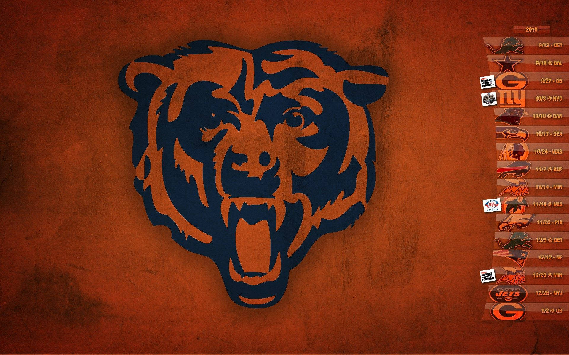 Orange Chicago Bears Desktop Background