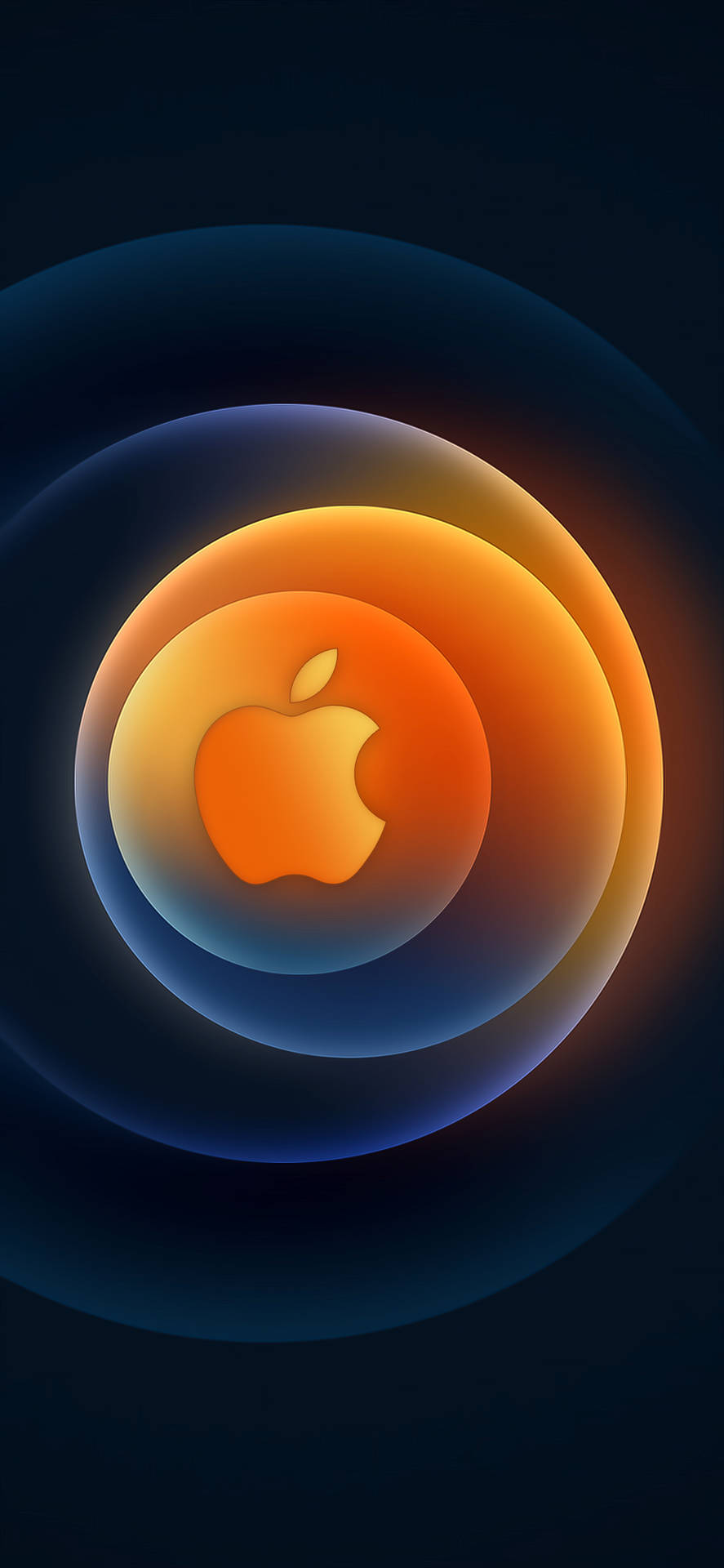 Orange Circle Apple Logo Background