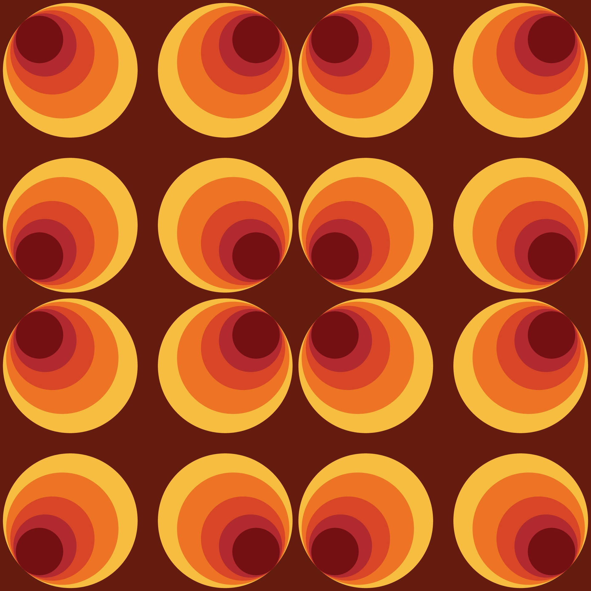 Orange Circle Patterns Background