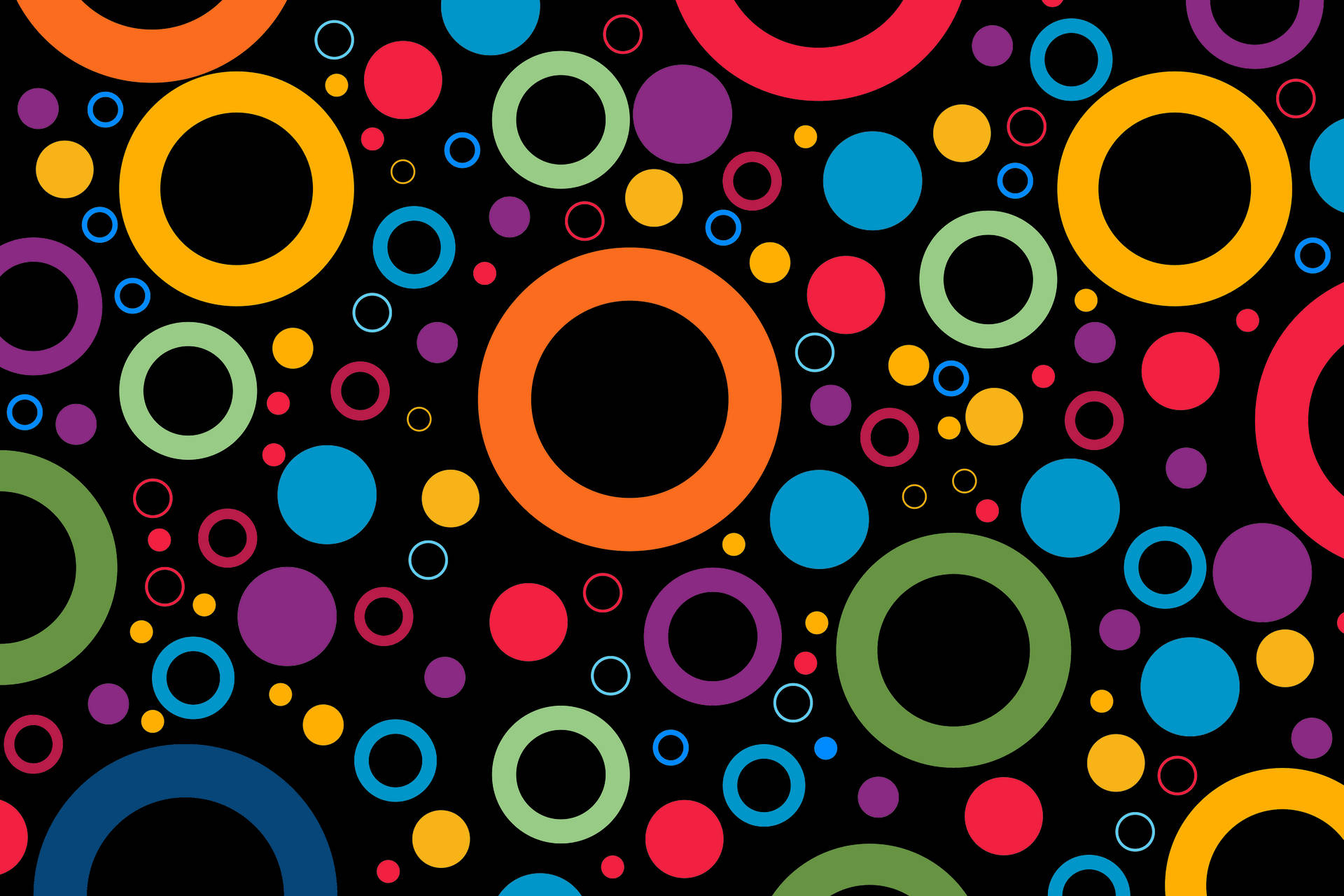 Orange Circles And Colors Background