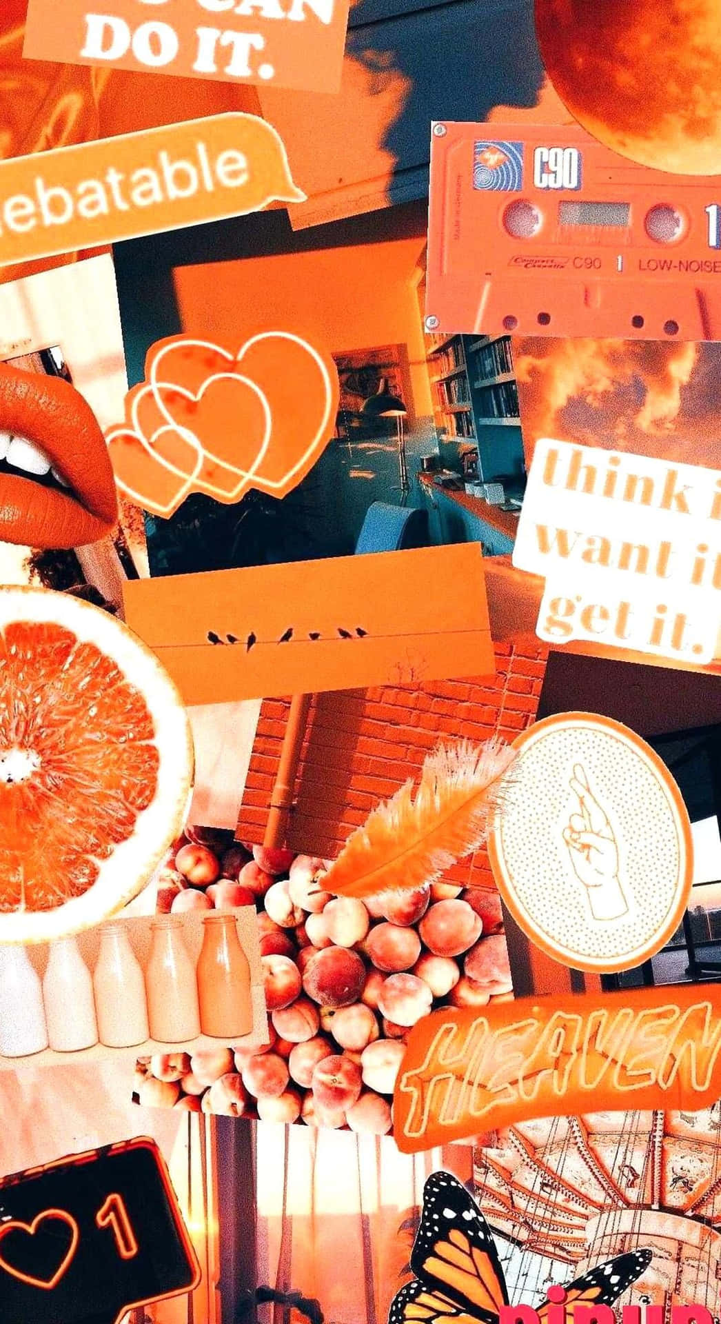 Orange Collage With A Lot Of Orange Items Background