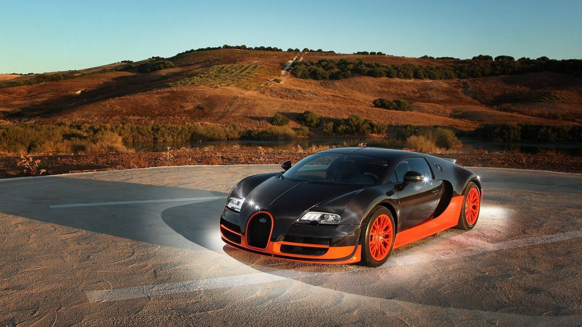 Orange Cool Bugatti Background